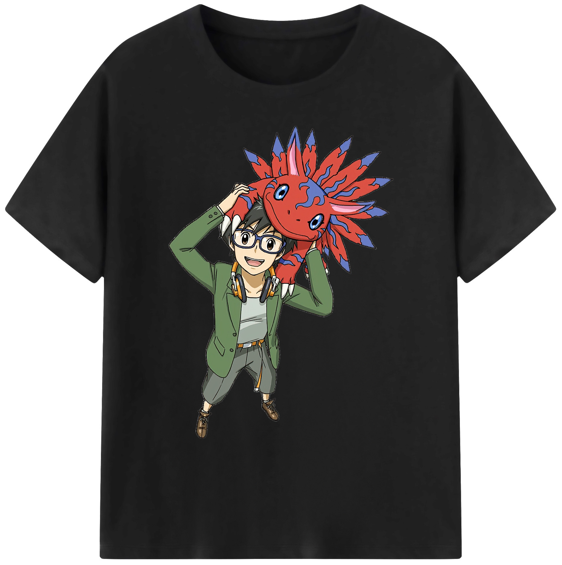 （画像用） Digimon デジタルモンスター/デジモン 綿100％ メンズ半袖Tシャツ｜肌触りやわらか＆通気性