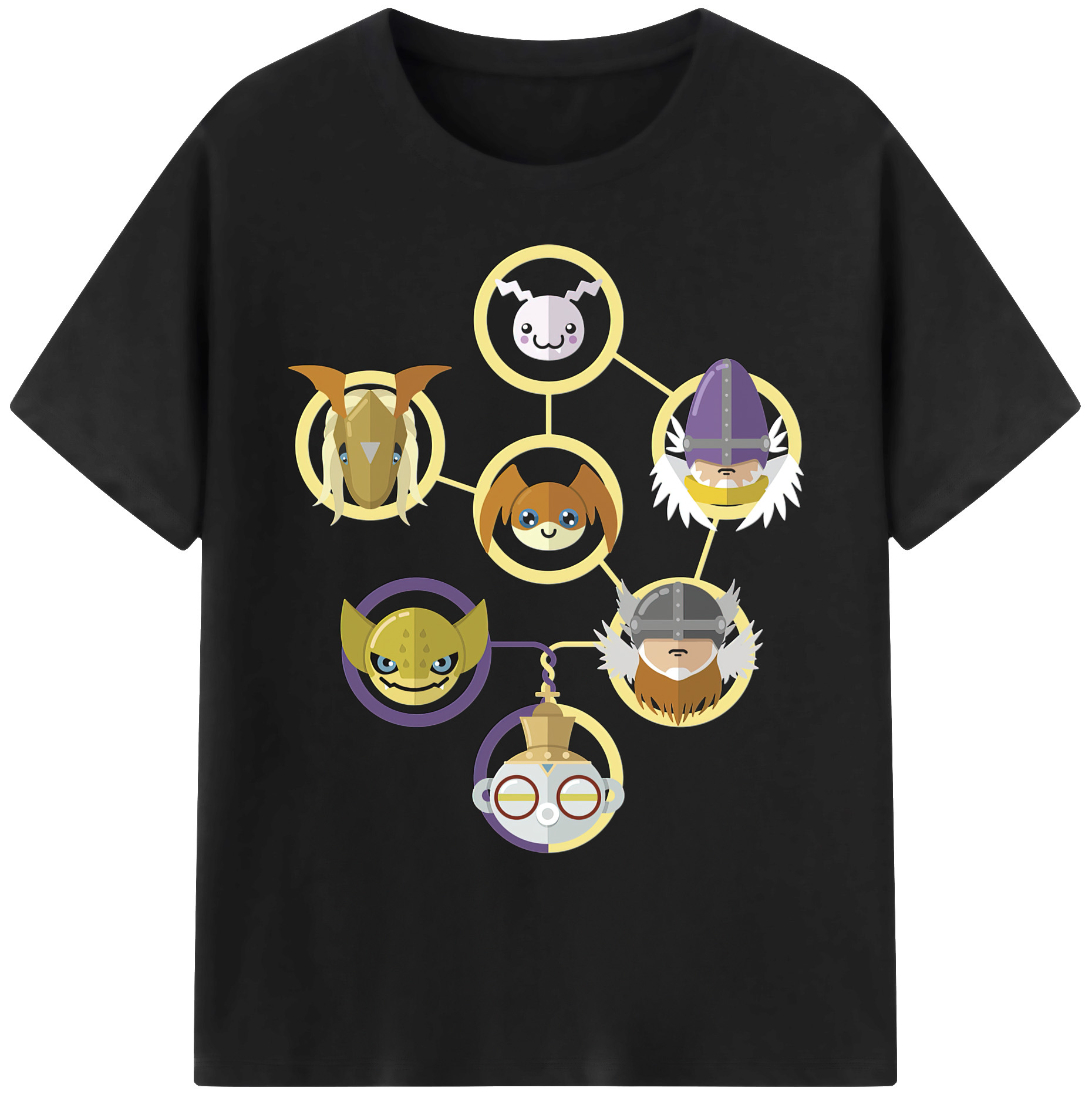 （画像用） Digimon デジタルモンスター/デジモン 綿100％ メンズ半袖Tシャツ｜肌触りやわらか＆通気性