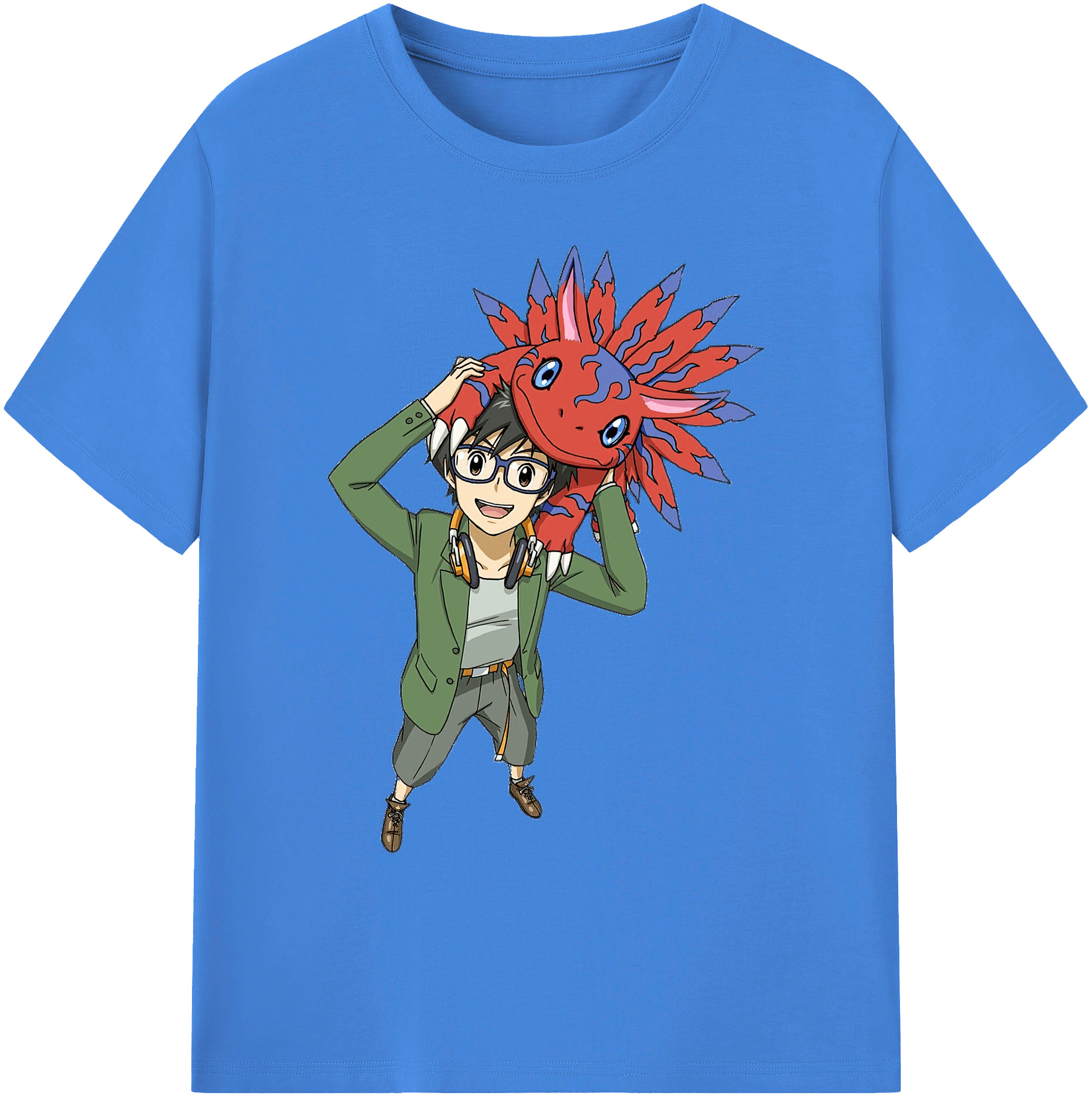 （画像用） Digimon デジタルモンスター/デジモン 綿100％ メンズ半袖Tシャツ｜肌触りやわらか＆通気性