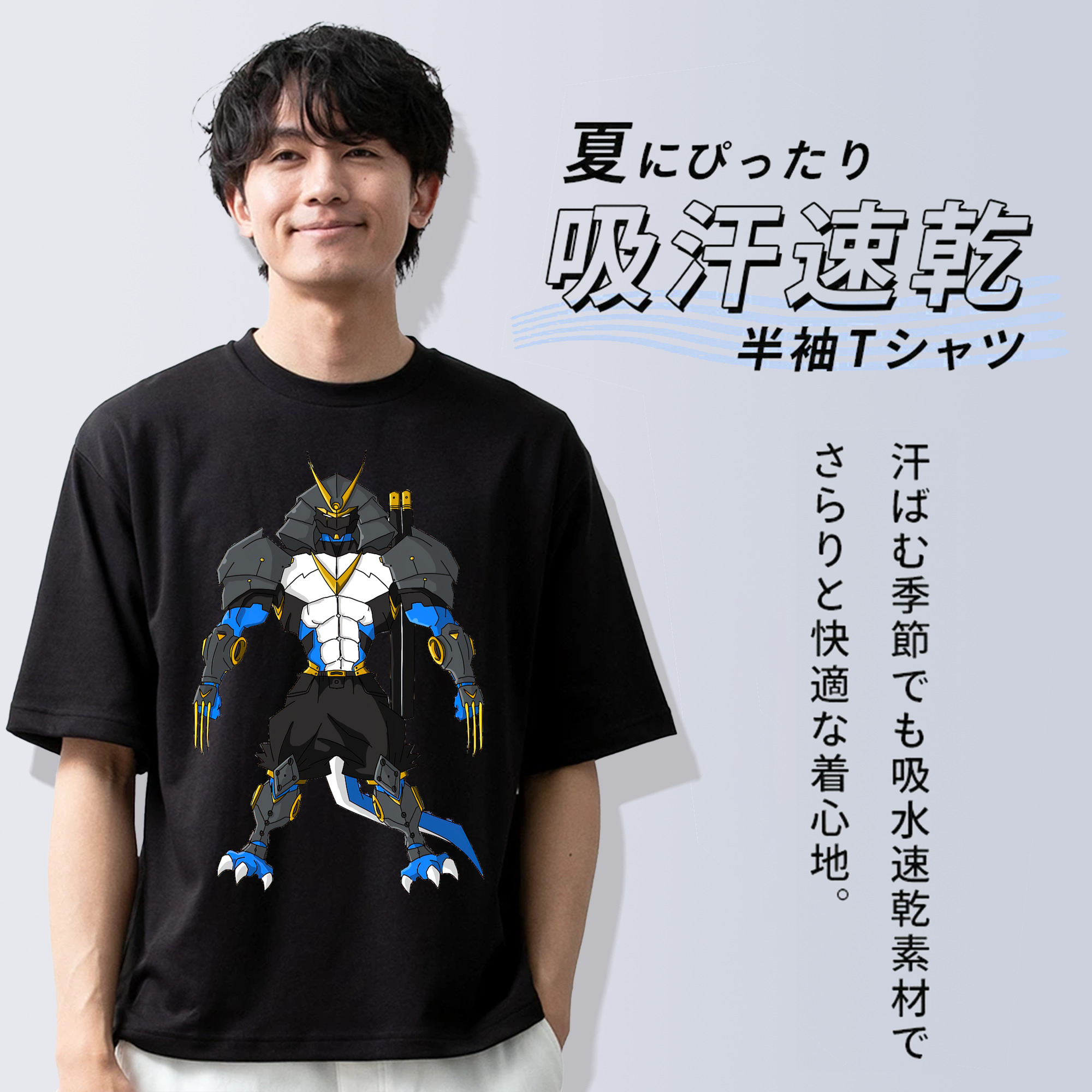 Digimon デジタルモンスター/デジモン 綿100％ メンズ半袖Tシャツ｜肌触りやわらか＆通気性