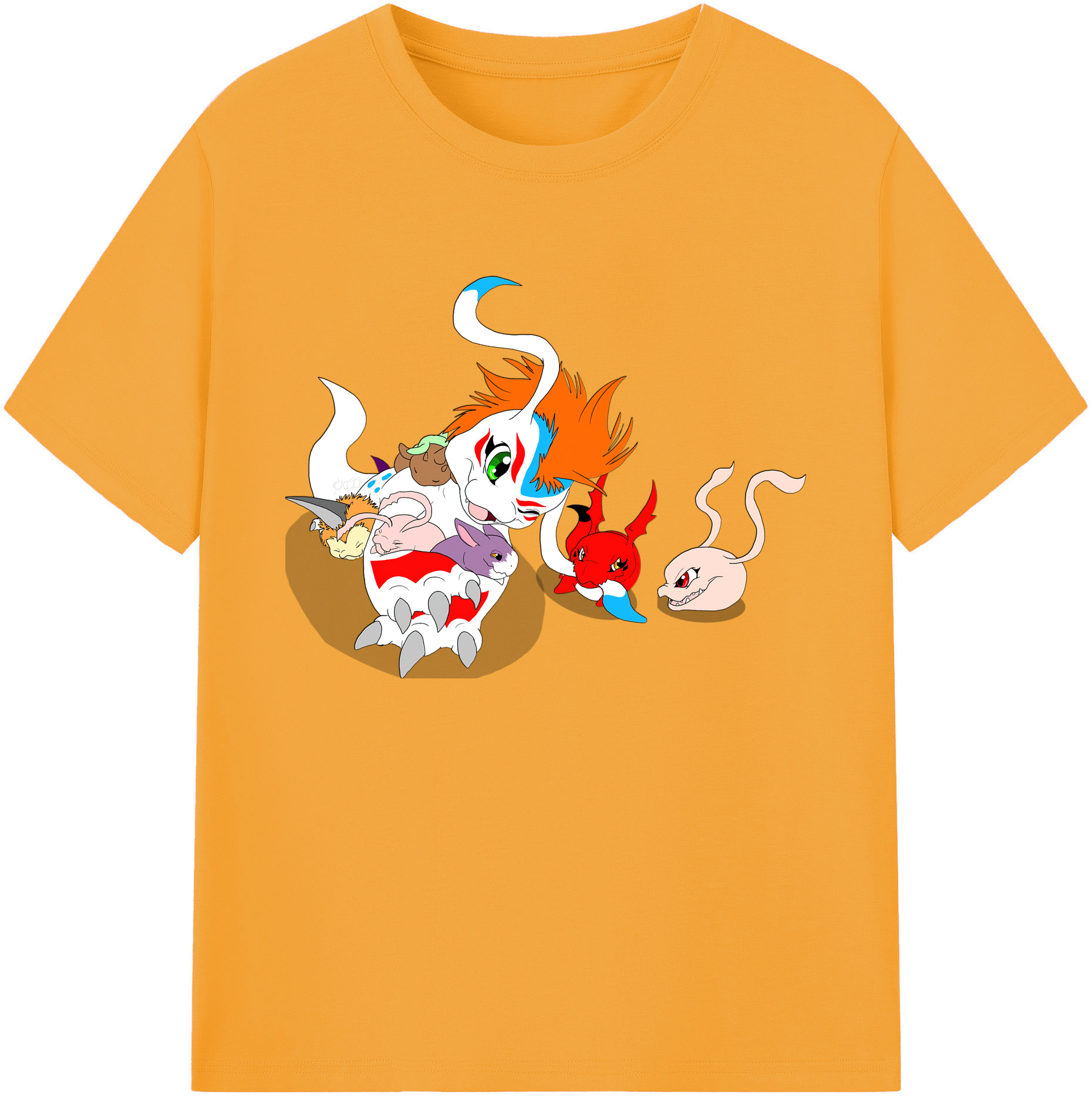 （画像用） Digimon デジタルモンスター/デジモン 綿100％ メンズ半袖Tシャツ｜肌触りやわらか＆通気性