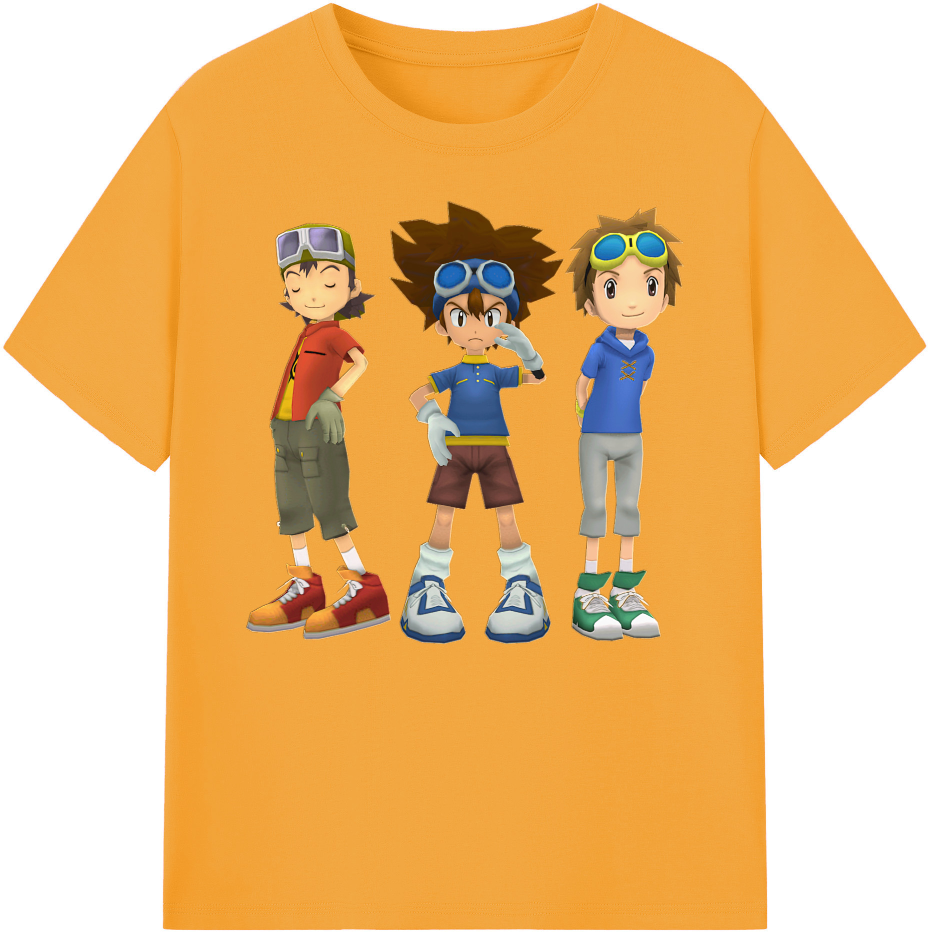 （画像用） Digimon デジタルモンスター/デジモン 綿100％ メンズ半袖Tシャツ｜肌触りやわらか＆通気性
