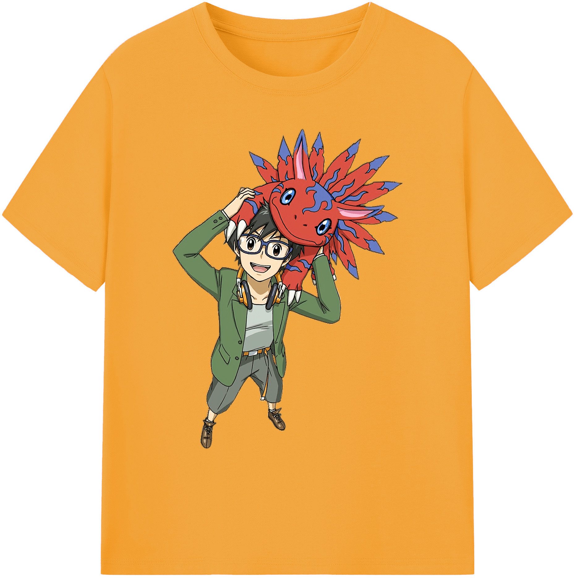 （画像用） Digimon デジタルモンスター/デジモン 綿100％ メンズ半袖Tシャツ｜肌触りやわらか＆通気性