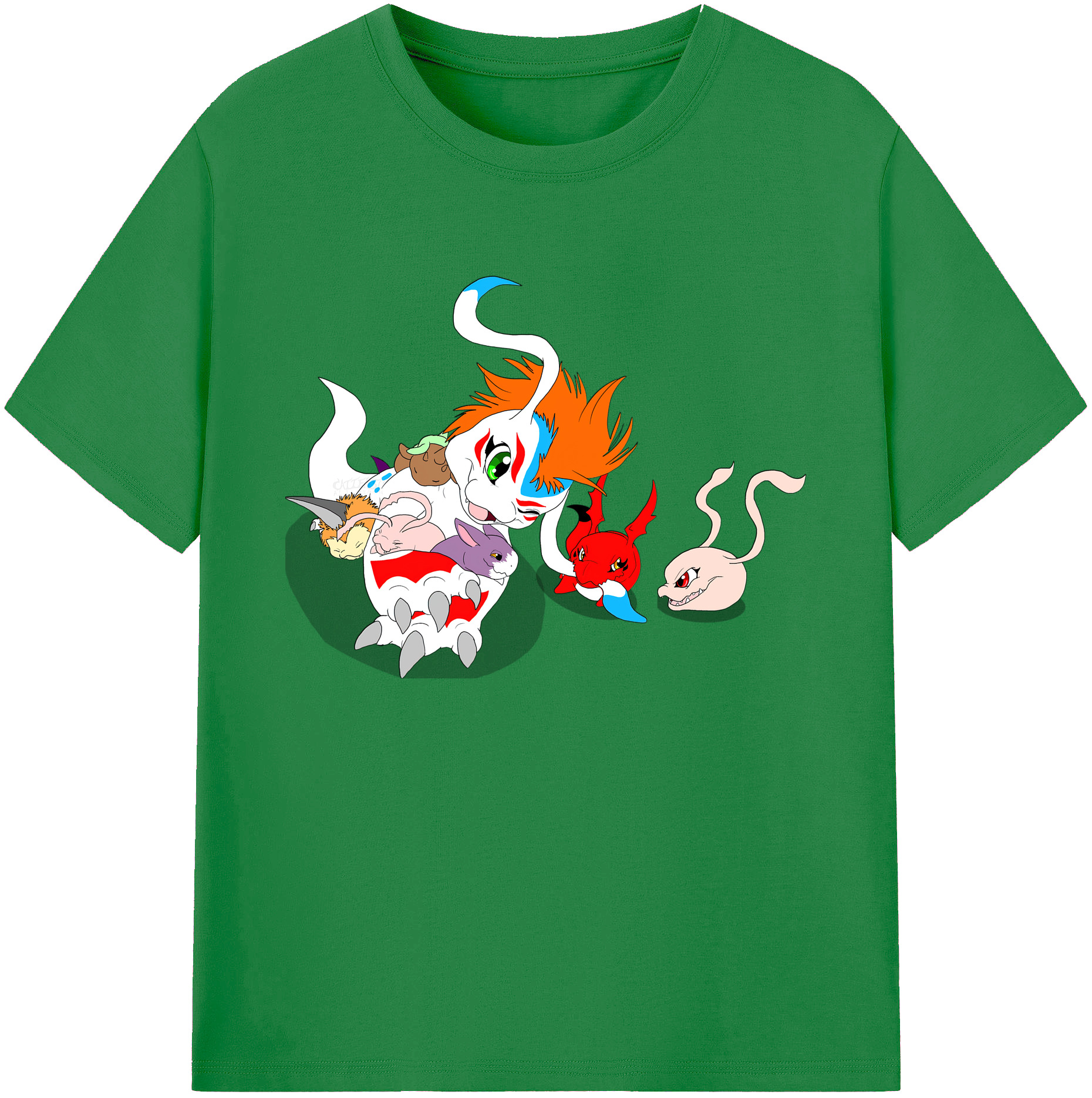 （画像用） Digimon デジタルモンスター/デジモン 綿100％ メンズ半袖Tシャツ｜肌触りやわらか＆通気性