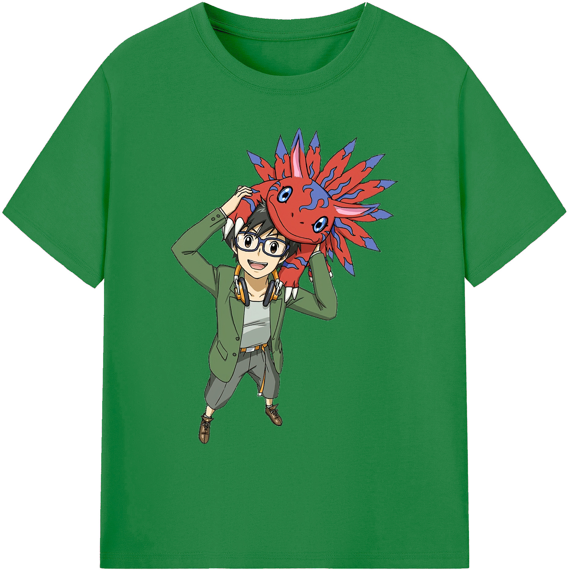 （画像用） Digimon デジタルモンスター/デジモン 綿100％ メンズ半袖Tシャツ｜肌触りやわらか＆通気性