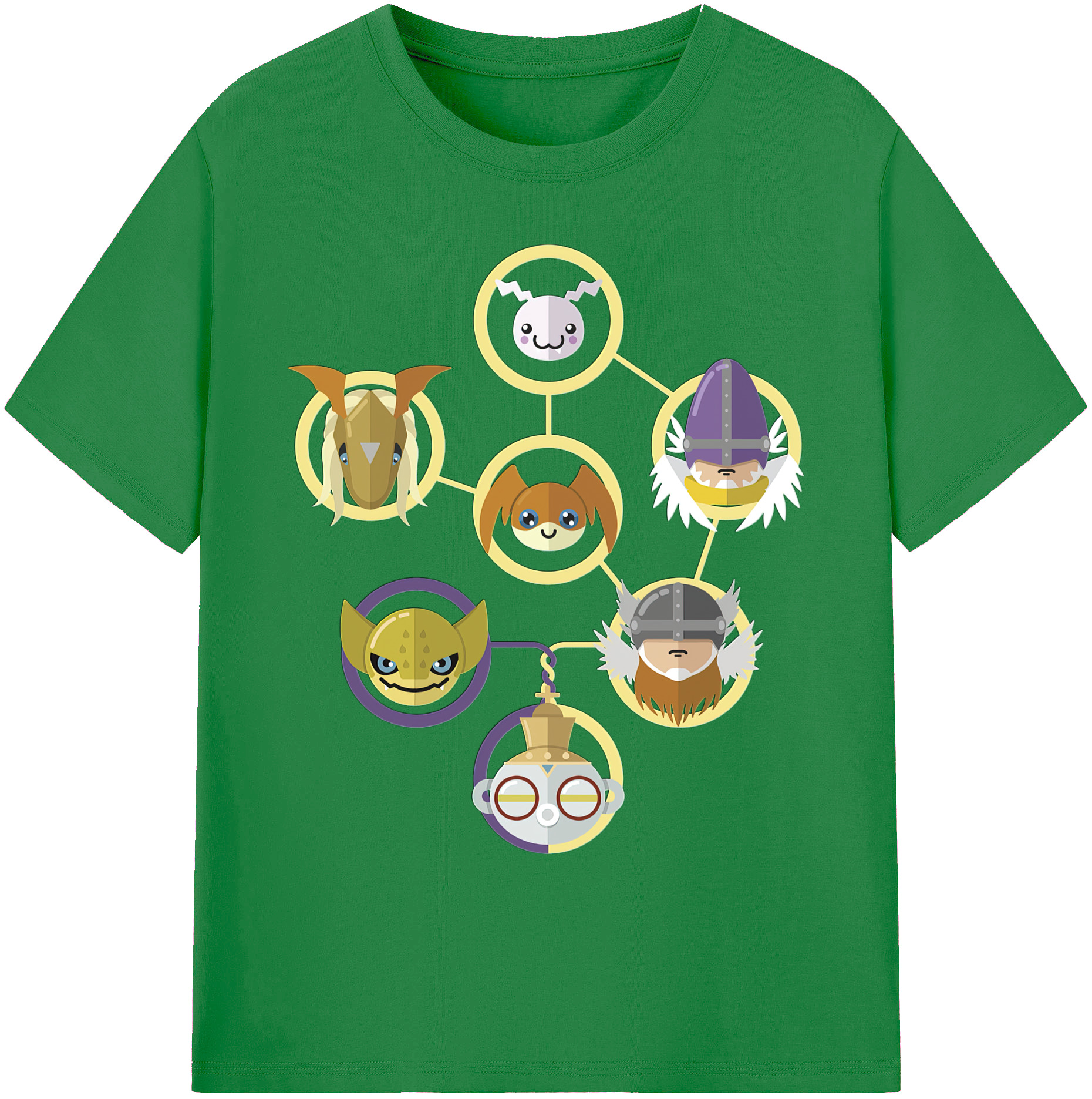 （画像用） Digimon デジタルモンスター/デジモン 綿100％ メンズ半袖Tシャツ｜肌触りやわらか＆通気性