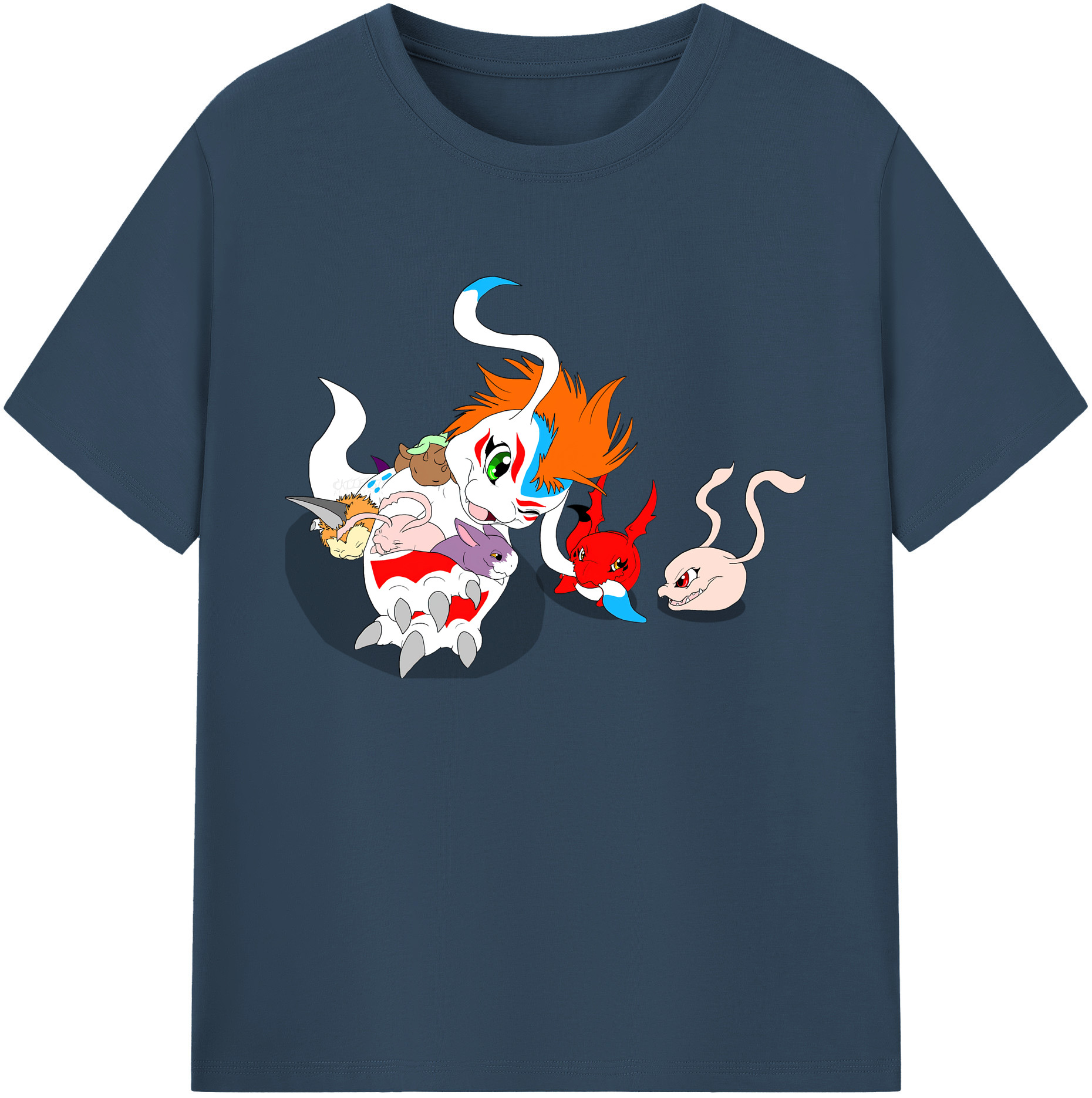 （画像用） Digimon デジタルモンスター/デジモン 綿100％ メンズ半袖Tシャツ｜肌触りやわらか＆通気性