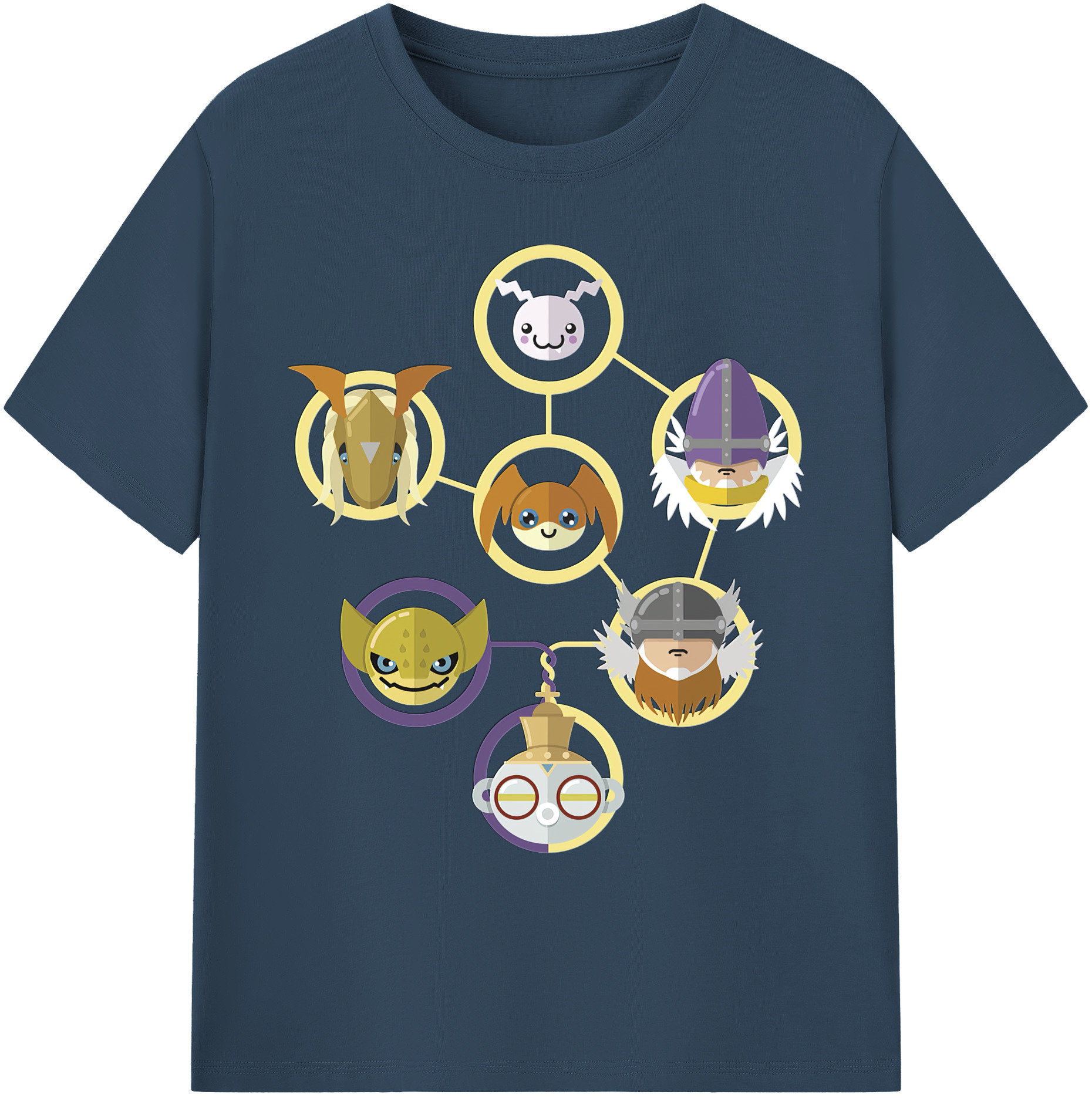 （画像用） Digimon デジタルモンスター/デジモン 綿100％ メンズ半袖Tシャツ｜肌触りやわらか＆通気性