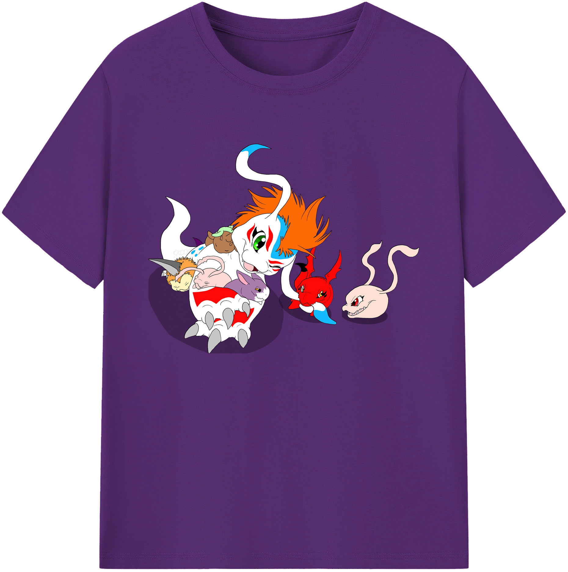 （画像用） Digimon デジタルモンスター/デジモン 綿100％ メンズ半袖Tシャツ｜肌触りやわらか＆通気性