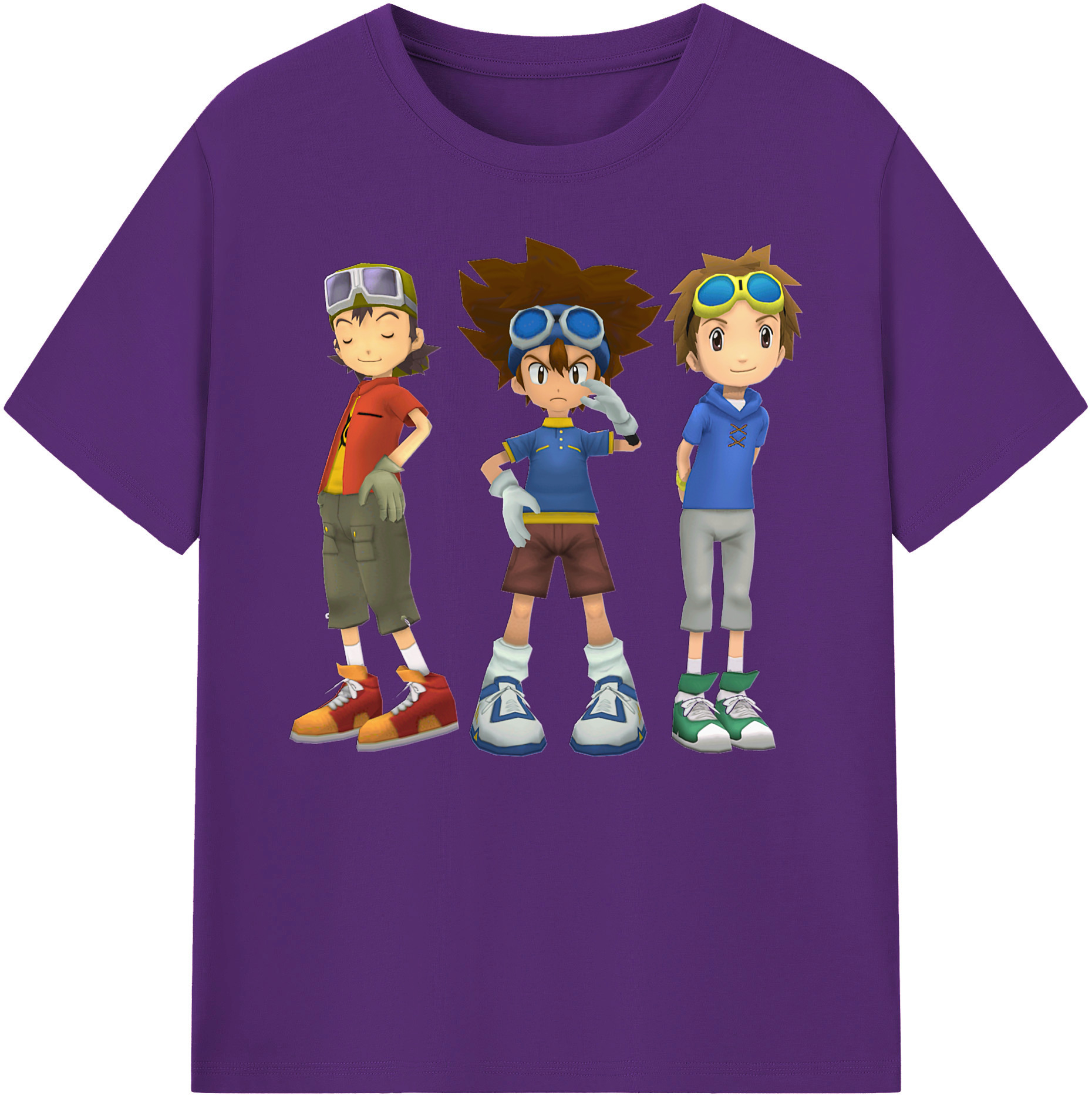 （画像用） Digimon デジタルモンスター/デジモン 綿100％ メンズ半袖Tシャツ｜肌触りやわらか＆通気性