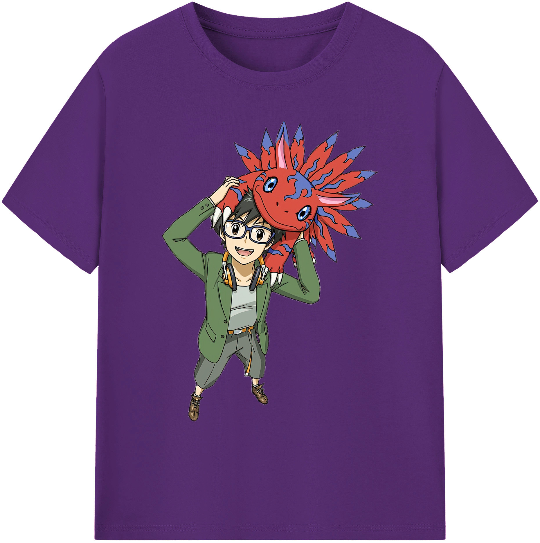（画像用） Digimon デジタルモンスター/デジモン 綿100％ メンズ半袖Tシャツ｜肌触りやわらか＆通気性