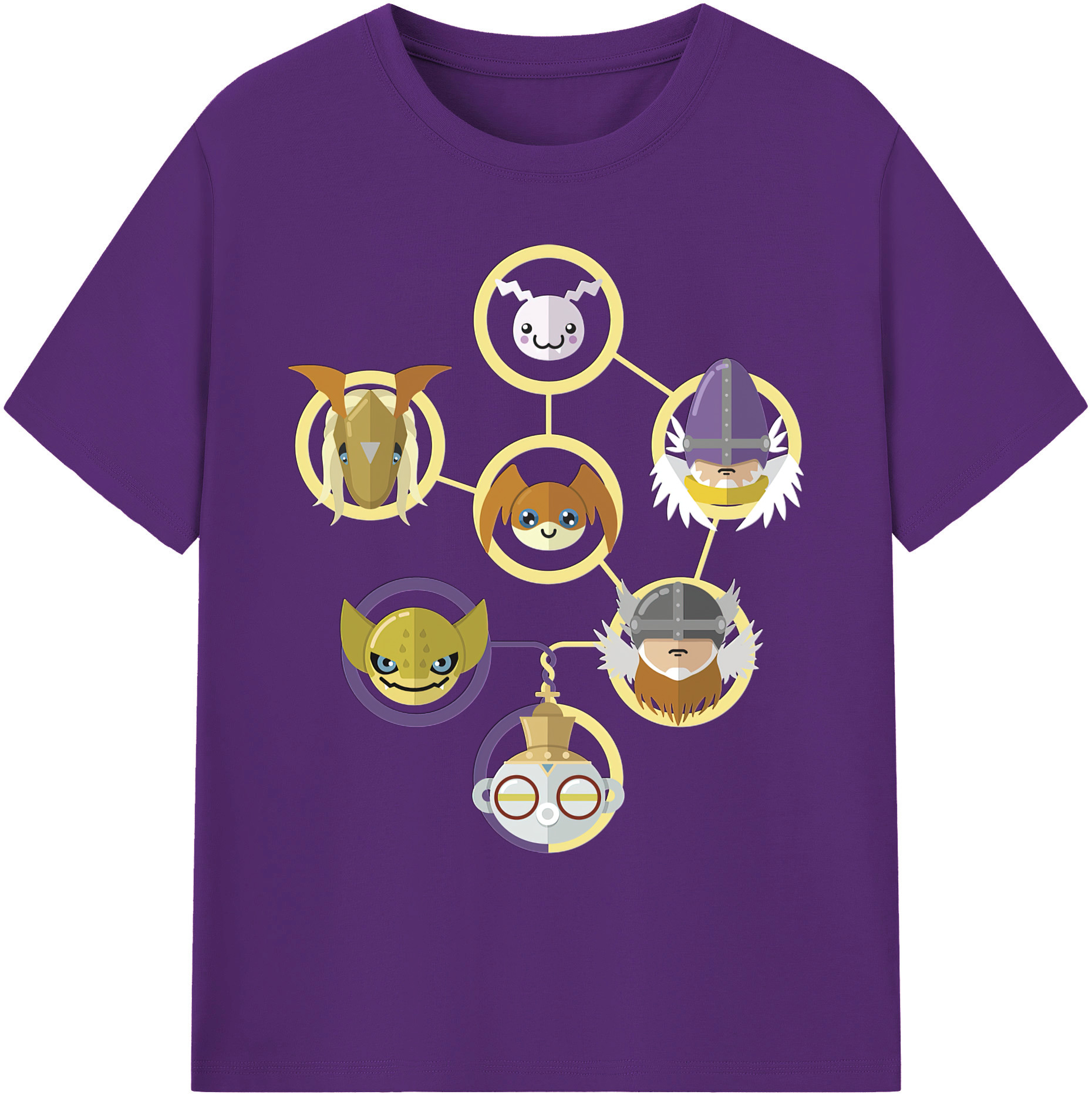 （画像用） Digimon デジタルモンスター/デジモン 綿100％ メンズ半袖Tシャツ｜肌触りやわらか＆通気性