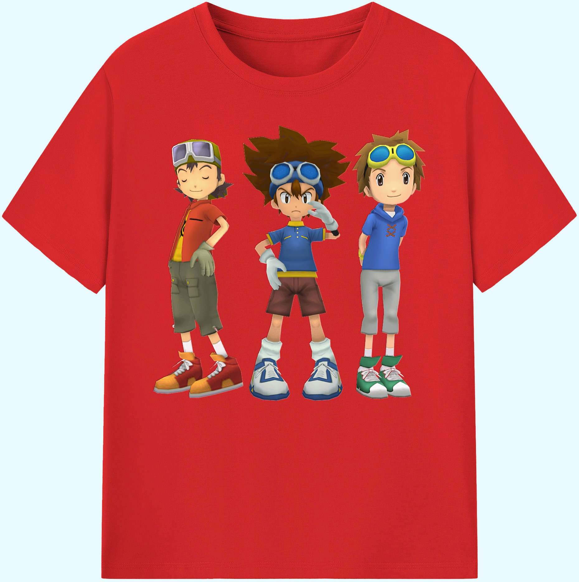 （画像用） Digimon デジタルモンスター/デジモン 綿100％ メンズ半袖Tシャツ｜肌触りやわらか＆通気性