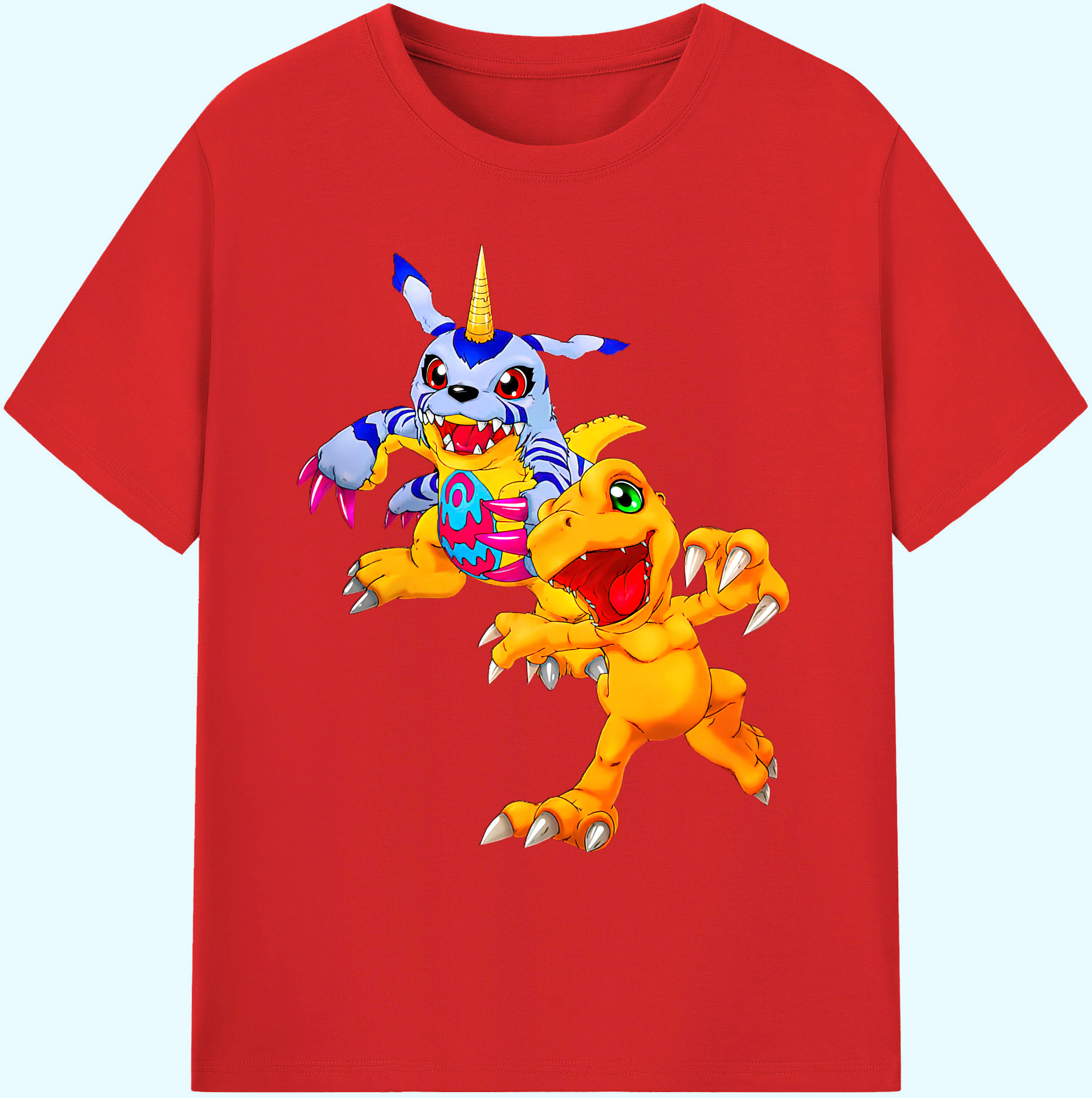 （画像用） Digimon デジタルモンスター/デジモン 綿100％ メンズ半袖Tシャツ｜肌触りやわらか＆通気性