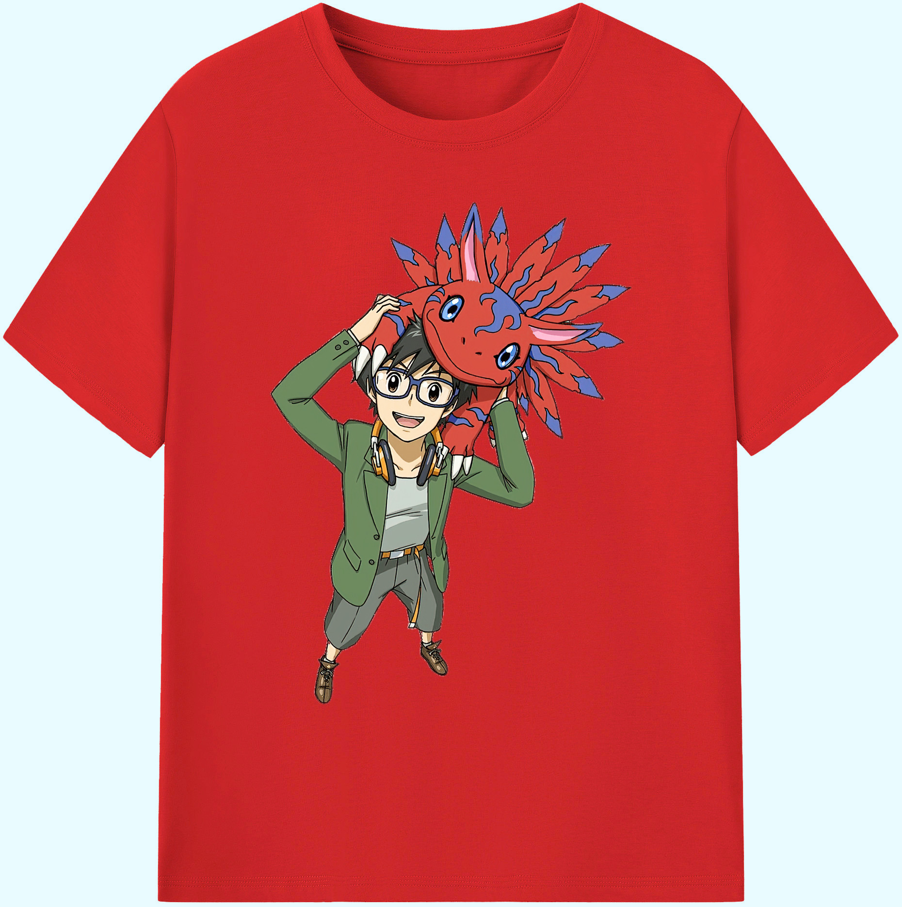 （画像用） Digimon デジタルモンスター/デジモン 綿100％ メンズ半袖Tシャツ｜肌触りやわらか＆通気性