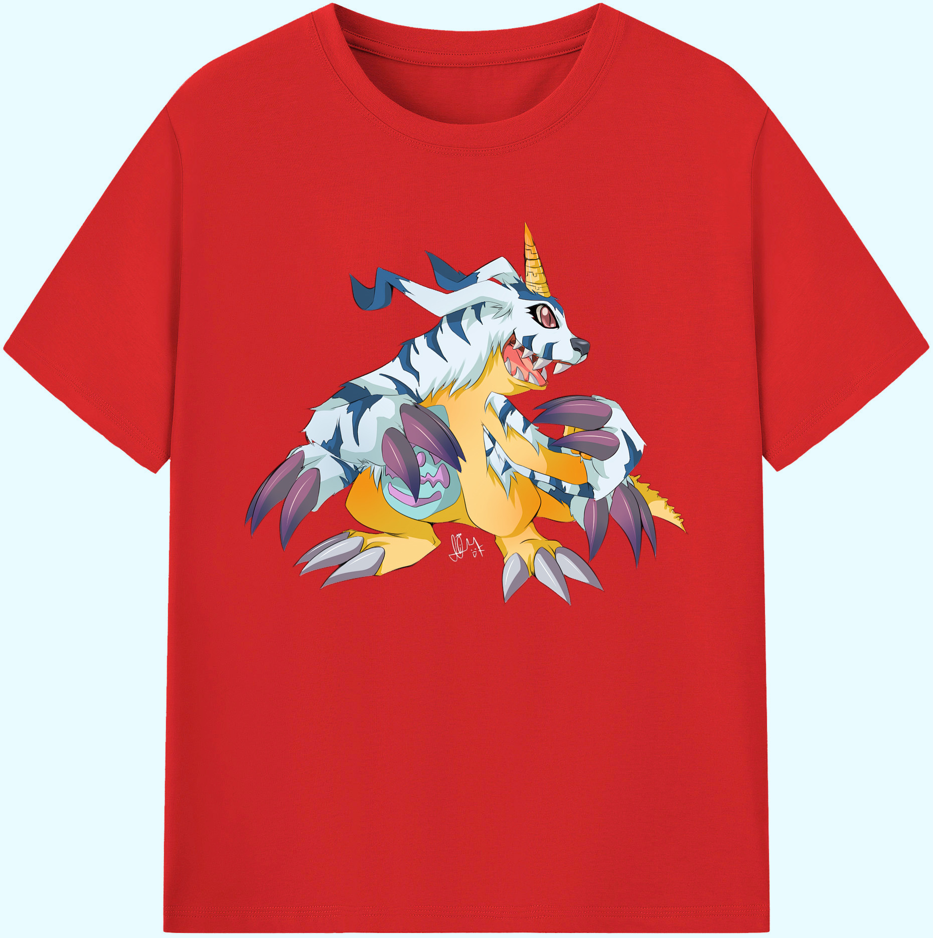 （画像用） Digimon デジタルモンスター/デジモン 綿100％ メンズ半袖Tシャツ｜肌触りやわらか＆通気性