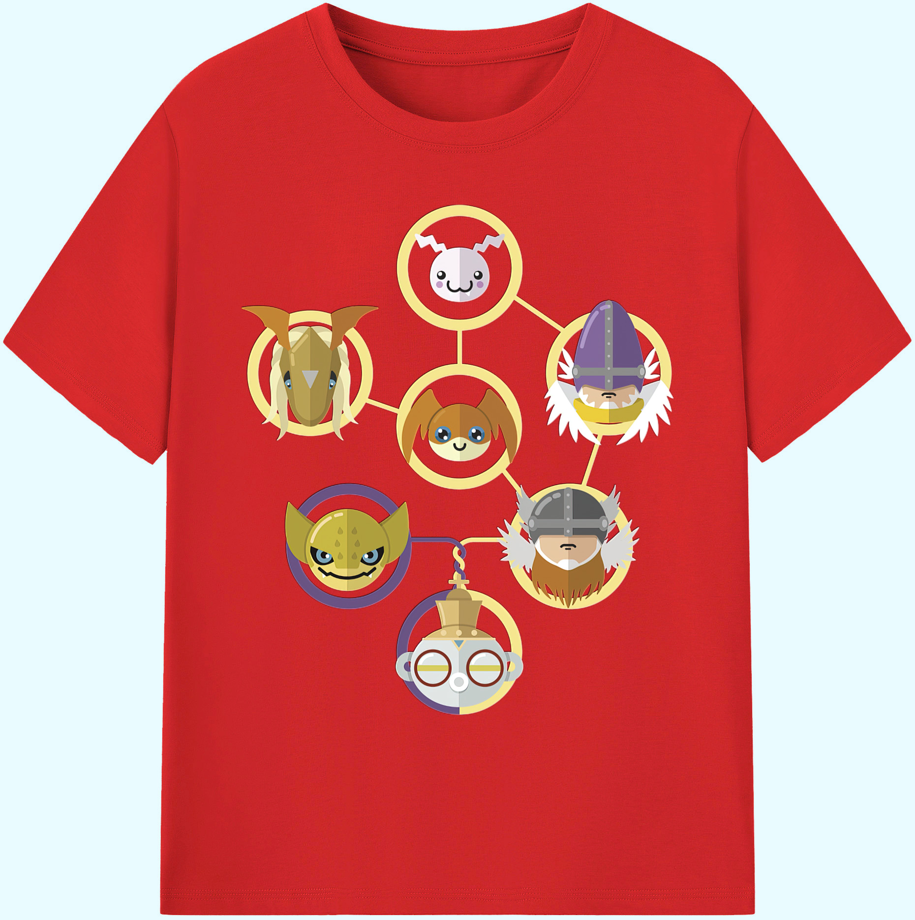 （画像用） Digimon デジタルモンスター/デジモン 綿100％ メンズ半袖Tシャツ｜肌触りやわらか＆通気性