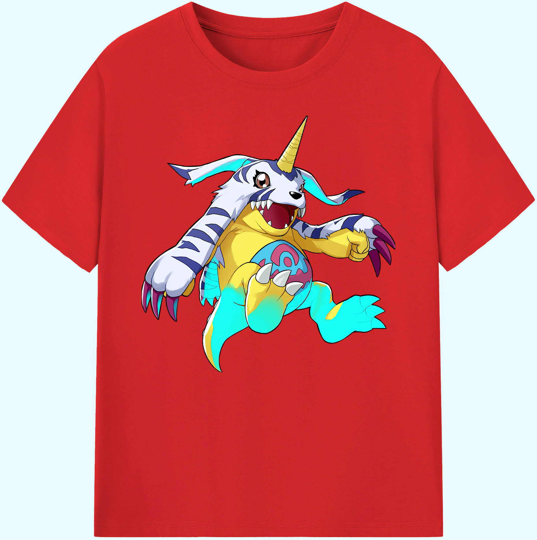 （画像用） Digimon デジタルモンスター/デジモン 綿100％ メンズ半袖Tシャツ｜肌触りやわらか＆通気性