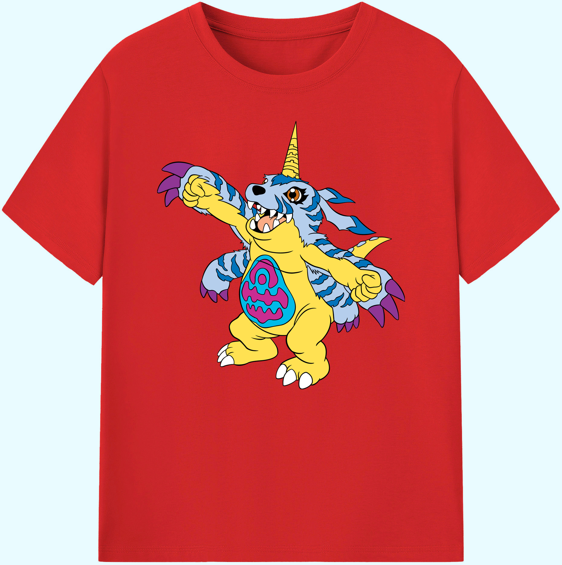 （画像用） Digimon デジタルモンスター/デジモン 綿100％ メンズ半袖Tシャツ｜肌触りやわらか＆通気性