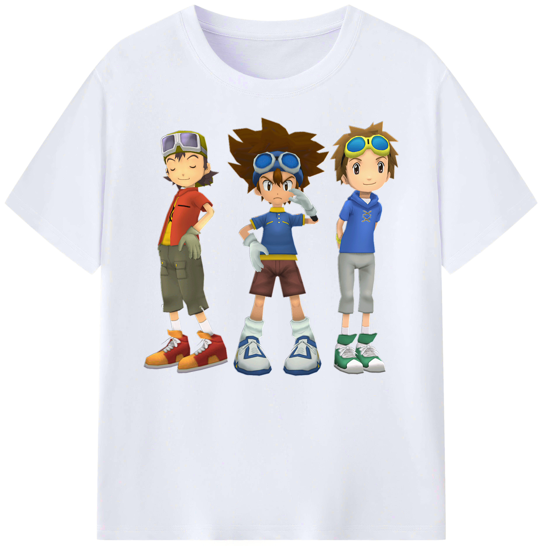 （画像用） Digimon デジタルモンスター/デジモン 綿100％ メンズ半袖Tシャツ｜肌触りやわらか＆通気性