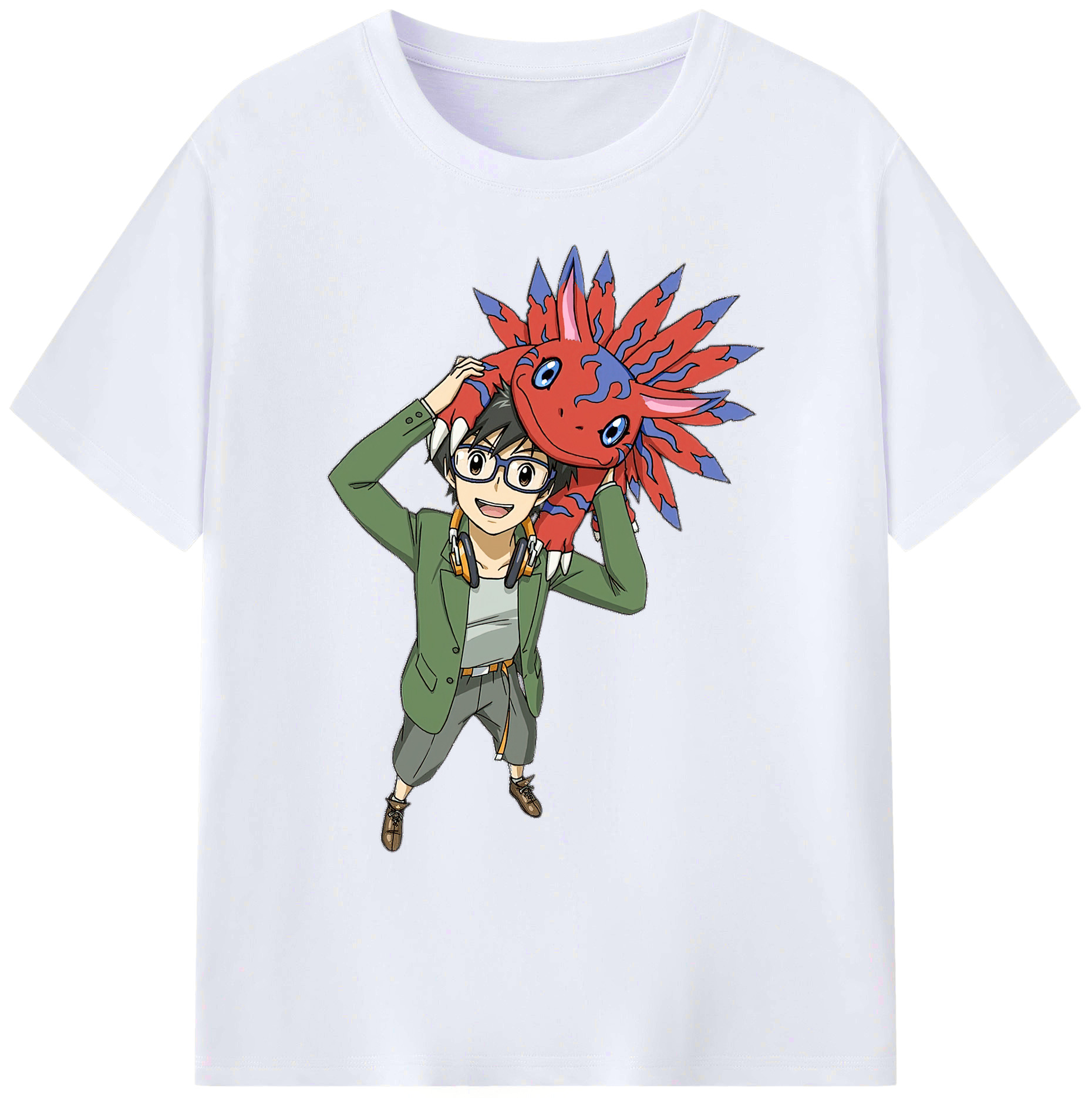 （画像用） Digimon デジタルモンスター/デジモン 綿100％ メンズ半袖Tシャツ｜肌触りやわらか＆通気性