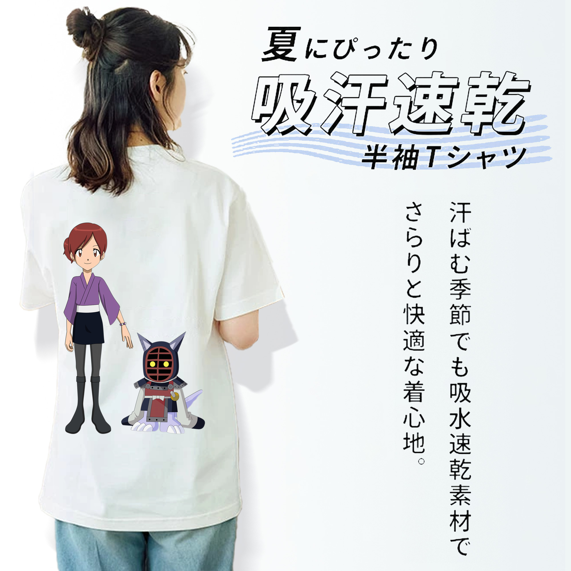 Digimon デジタルモンスター/デジモン レディース半袖Tシャツ(バックプリント)