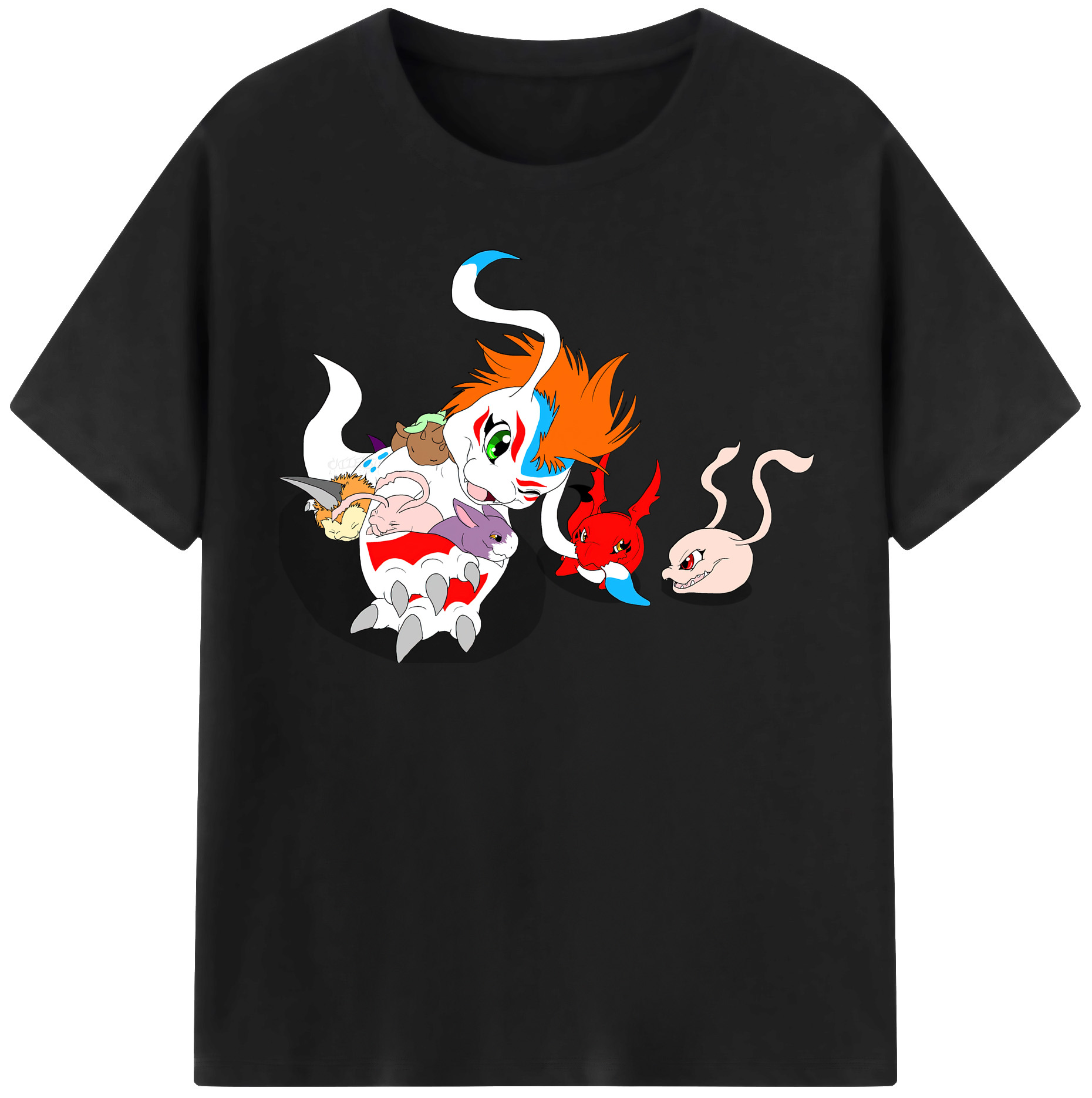 （画像用） Digimon デジタルモンスター/デジモン レディースカジュアルプリントTシャツ（綿100％）