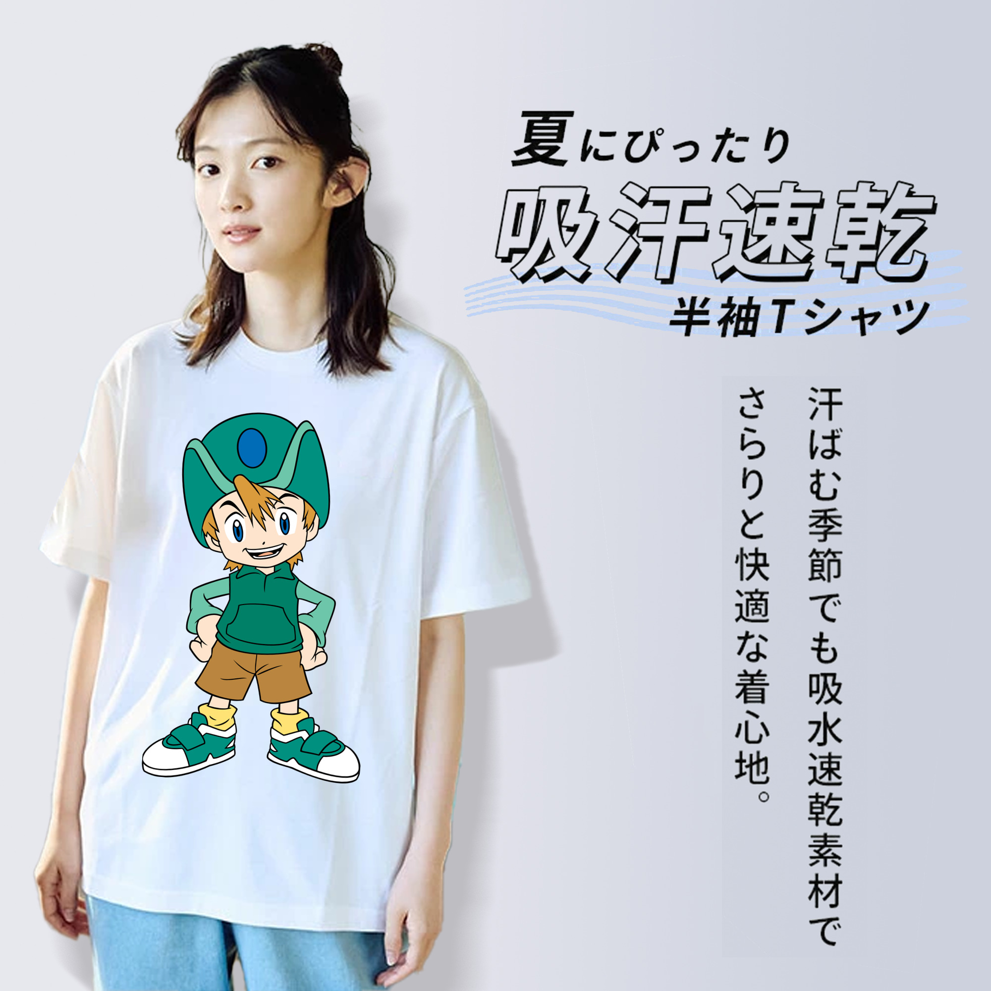 Digimon デジタルモンスター/デジモン レディースカジュアルプリントTシャツ（綿100％）