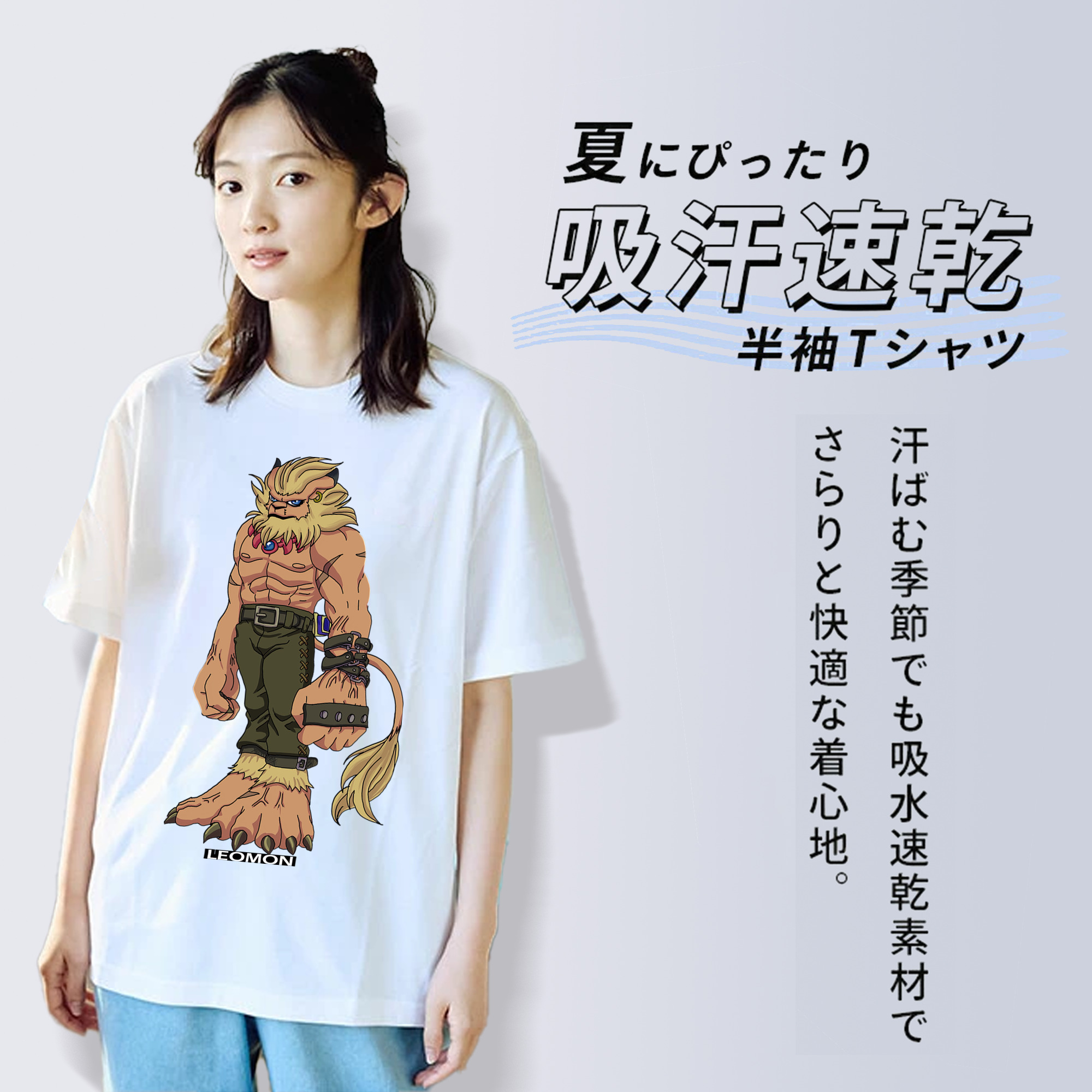 Digimon デジタルモンスター/デジモン レディースカジュアルプリントTシャツ（綿100％）