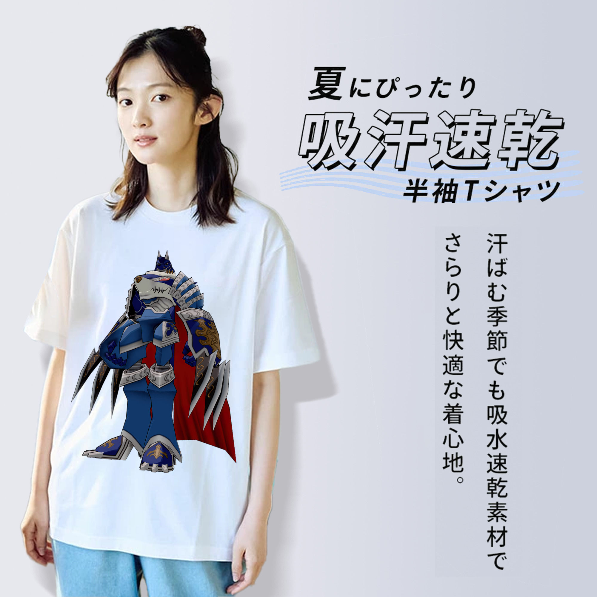Digimon デジタルモンスター/デジモン レディースカジュアルプリントTシャツ（綿100％）