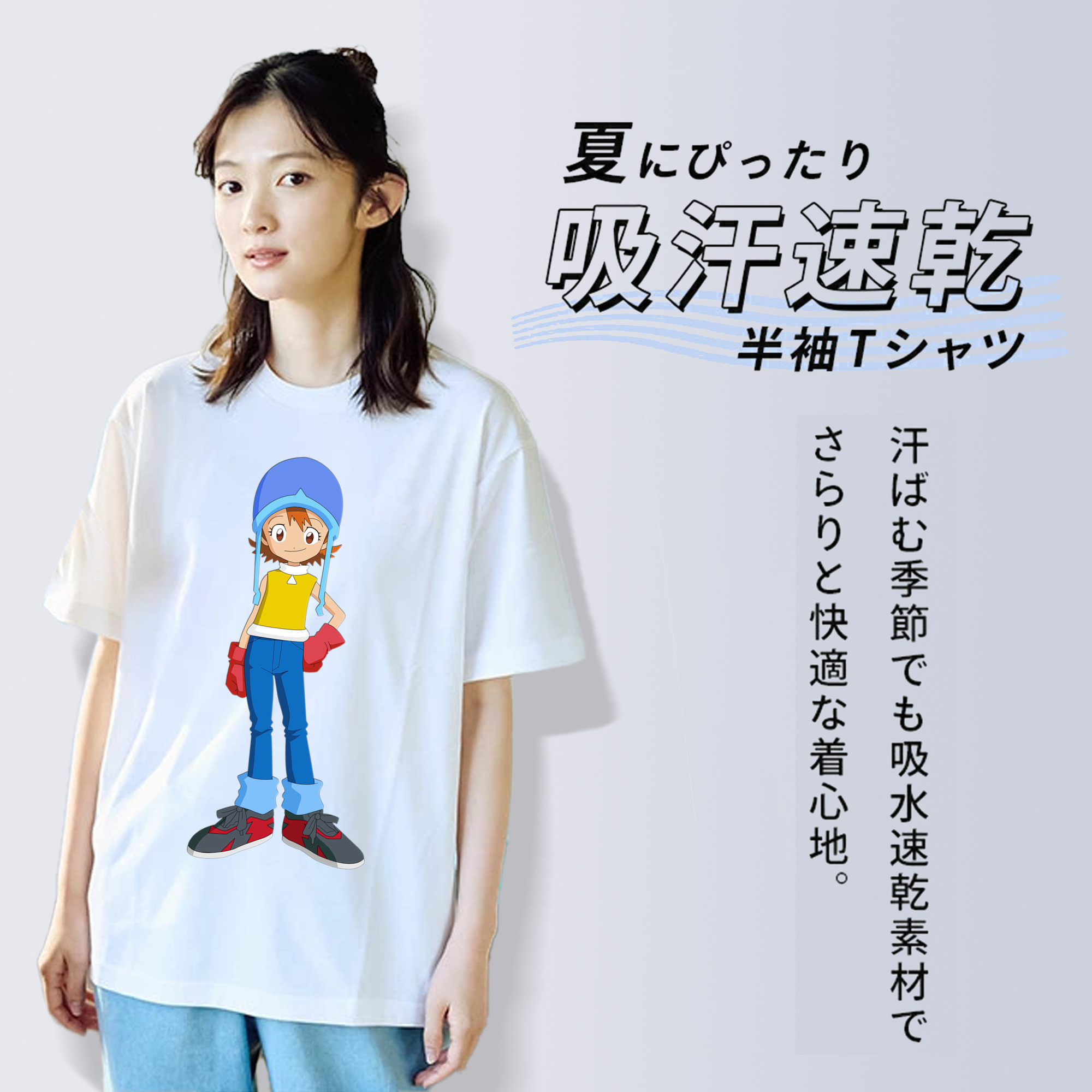 Digimon デジタルモンスター/デジモン レディースカジュアルプリントTシャツ（綿100％）