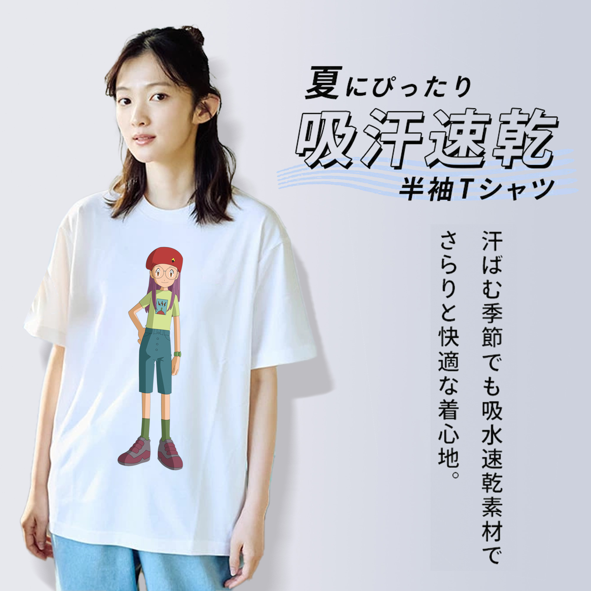 Digimon デジタルモンスター/デジモン レディースカジュアルプリントTシャツ（綿100％）