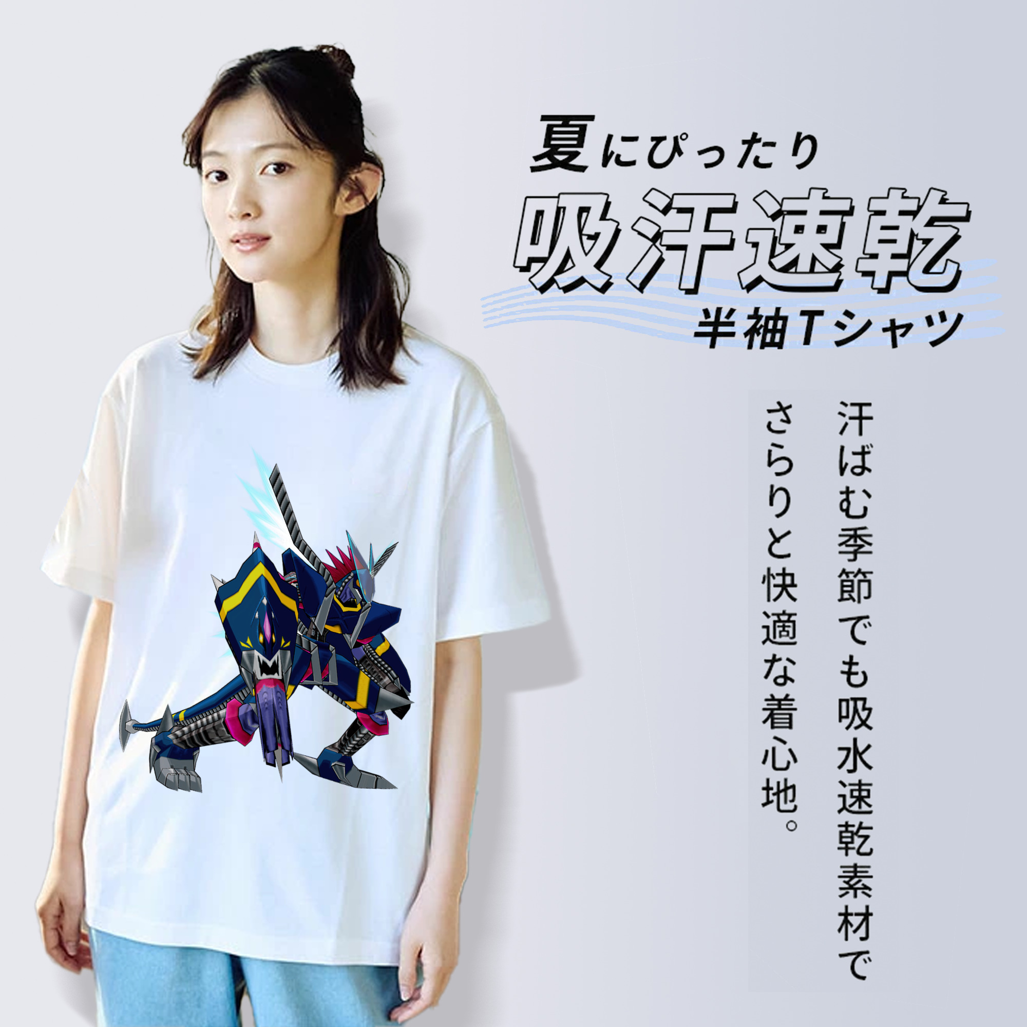 Digimon デジタルモンスター/デジモン レディースカジュアルプリントTシャツ（綿100％）