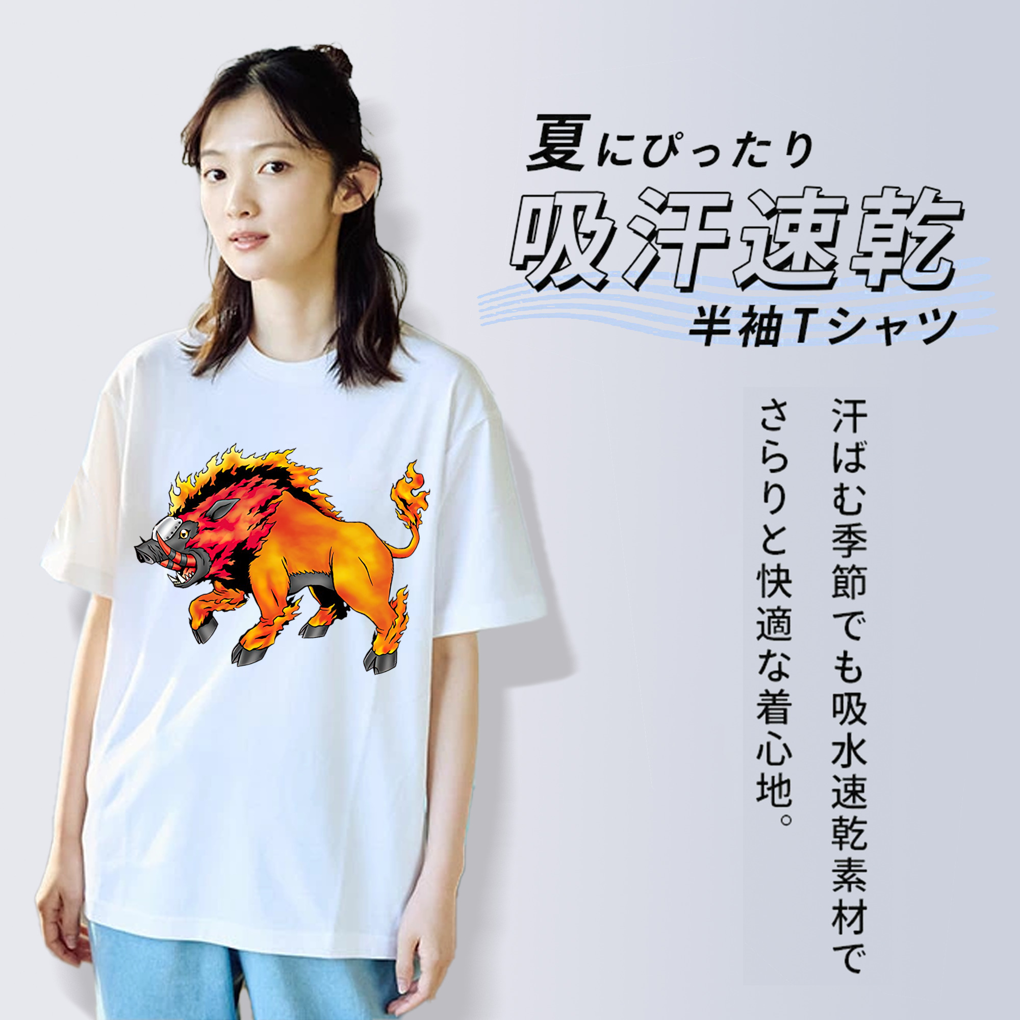 Digimon デジタルモンスター/デジモン レディースカジュアルプリントTシャツ（綿100％）