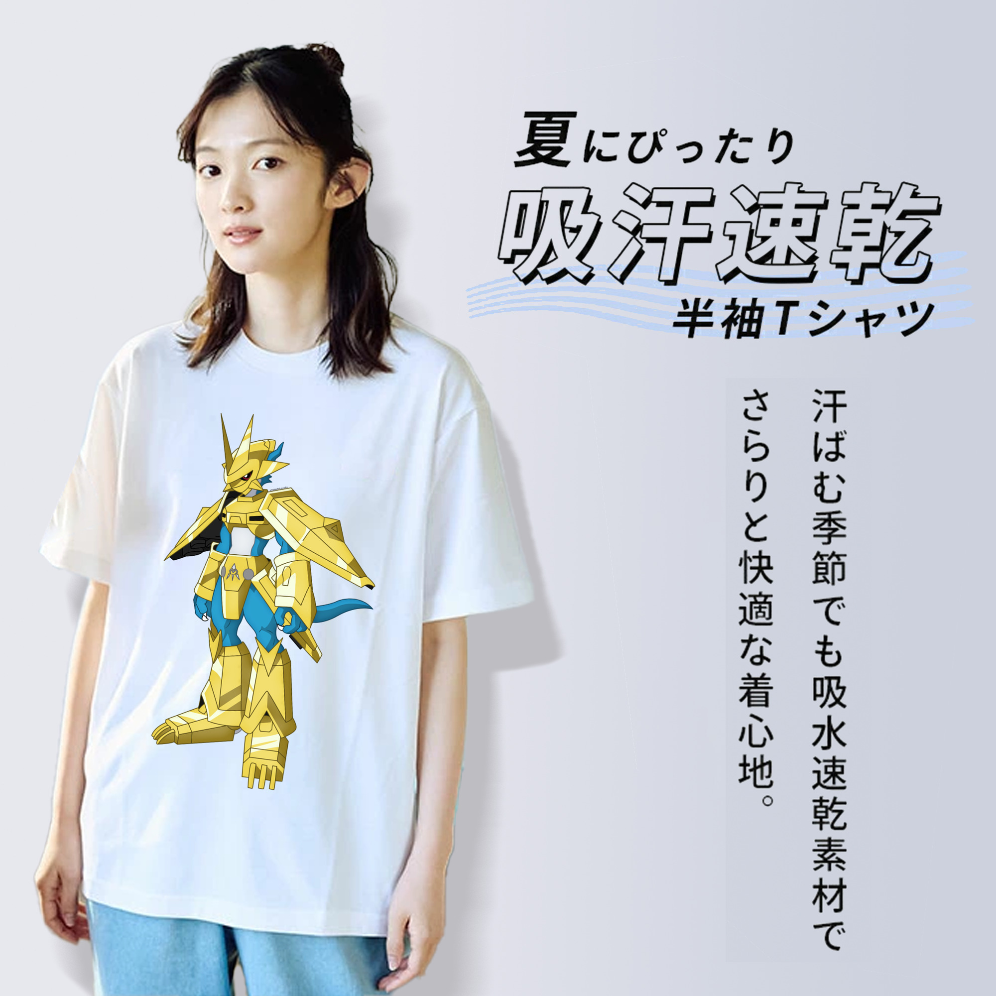 Digimon デジタルモンスター/デジモン レディースカジュアルプリントTシャツ（綿100％）
