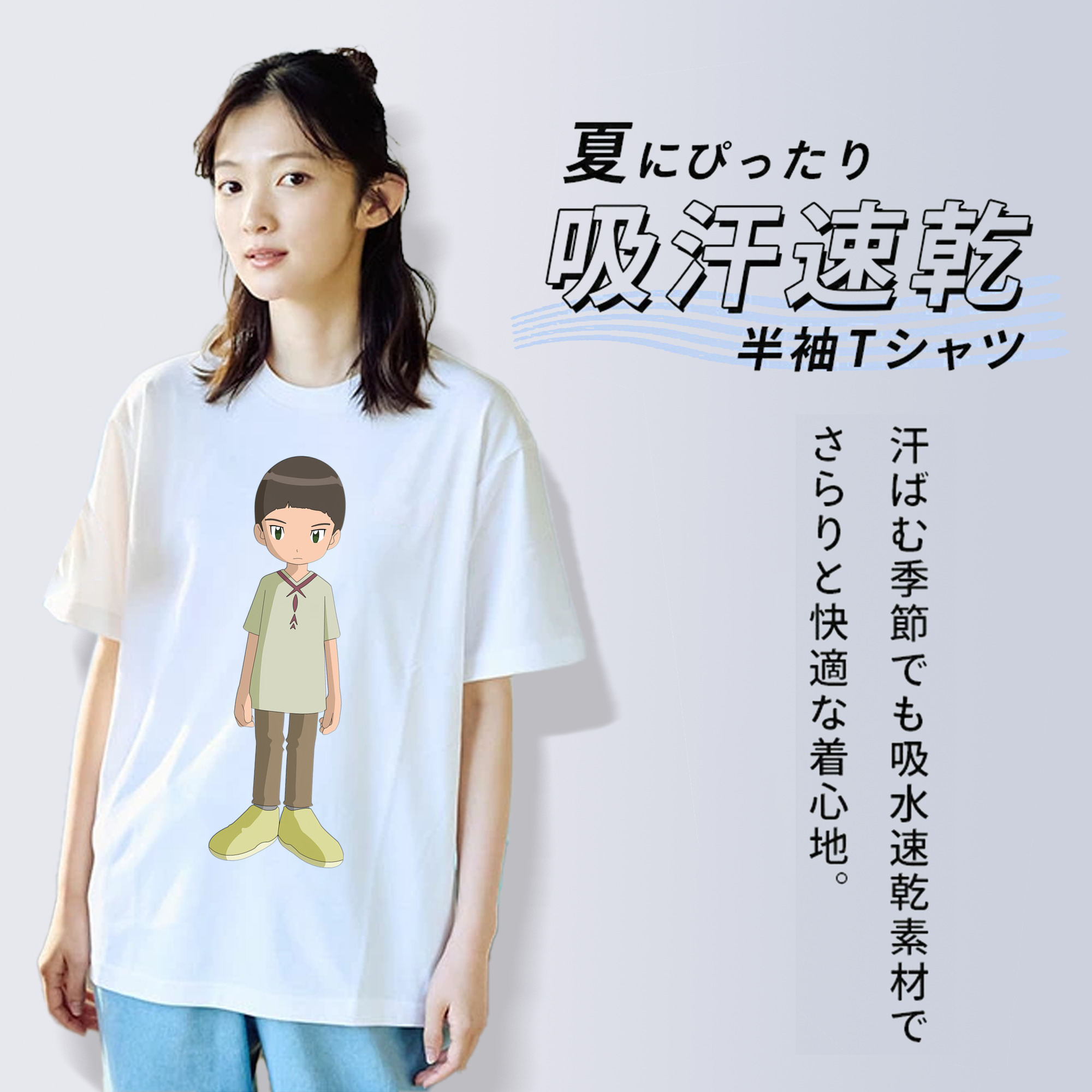Digimon デジタルモンスター/デジモン レディースカジュアルプリントTシャツ（綿100％）