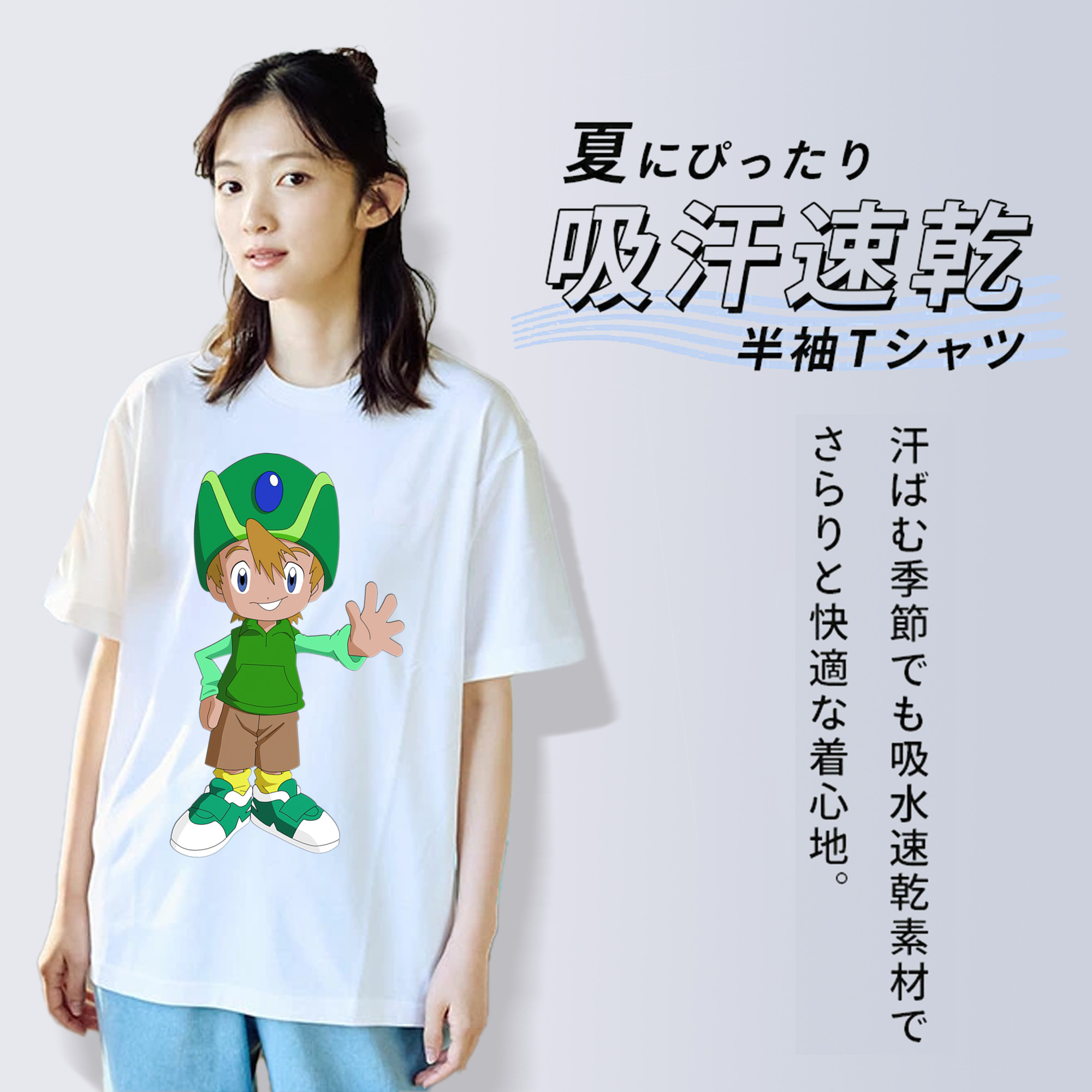 Digimon デジタルモンスター/デジモン レディースカジュアルプリントTシャツ（綿100％）