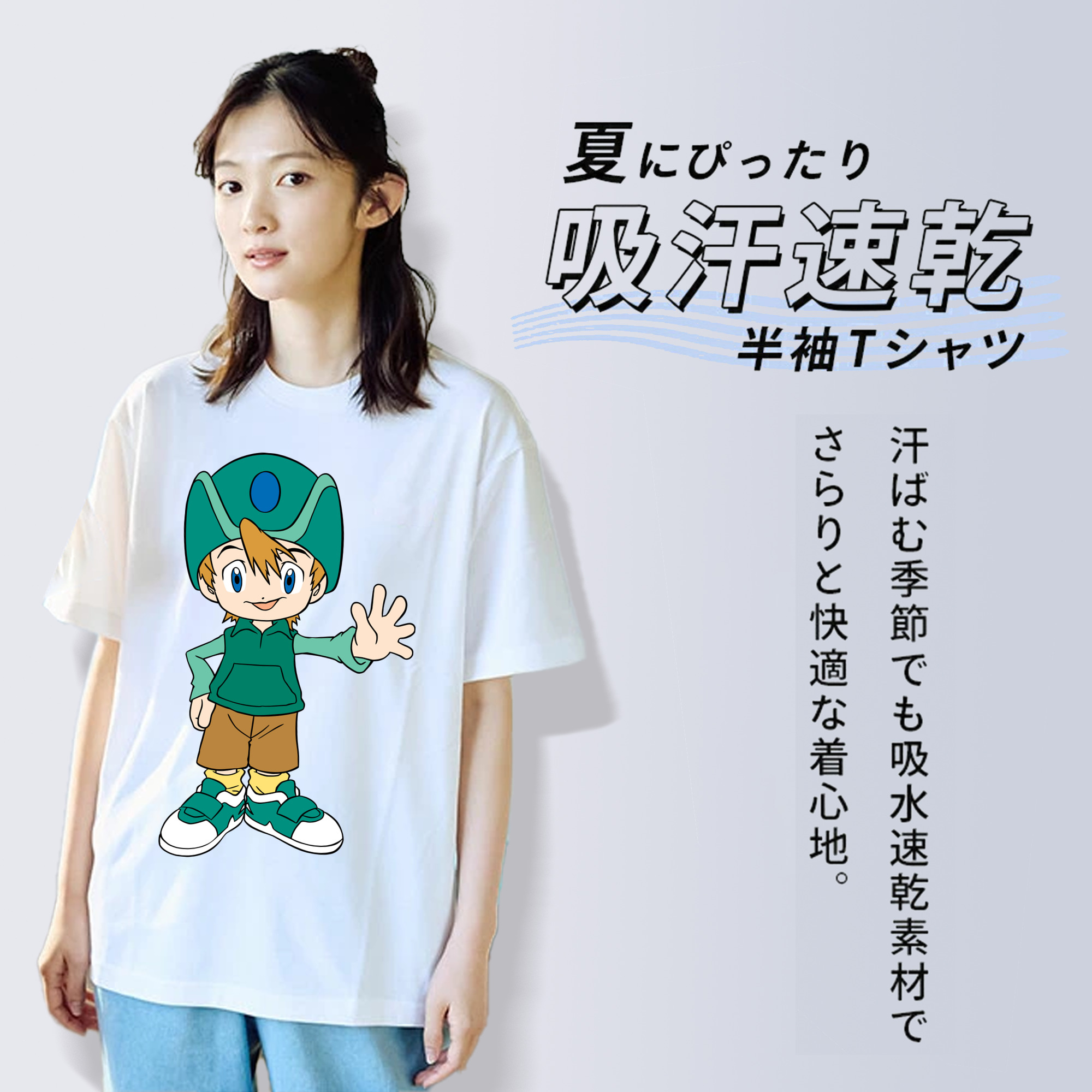 Digimon デジタルモンスター/デジモン レディースカジュアルプリントTシャツ（綿100％）