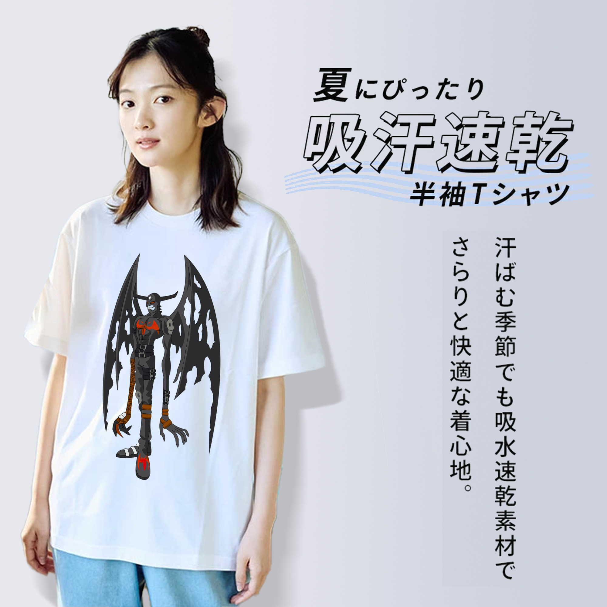 Digimon デジタルモンスター/デジモン レディースカジュアルプリントTシャツ（綿100％）