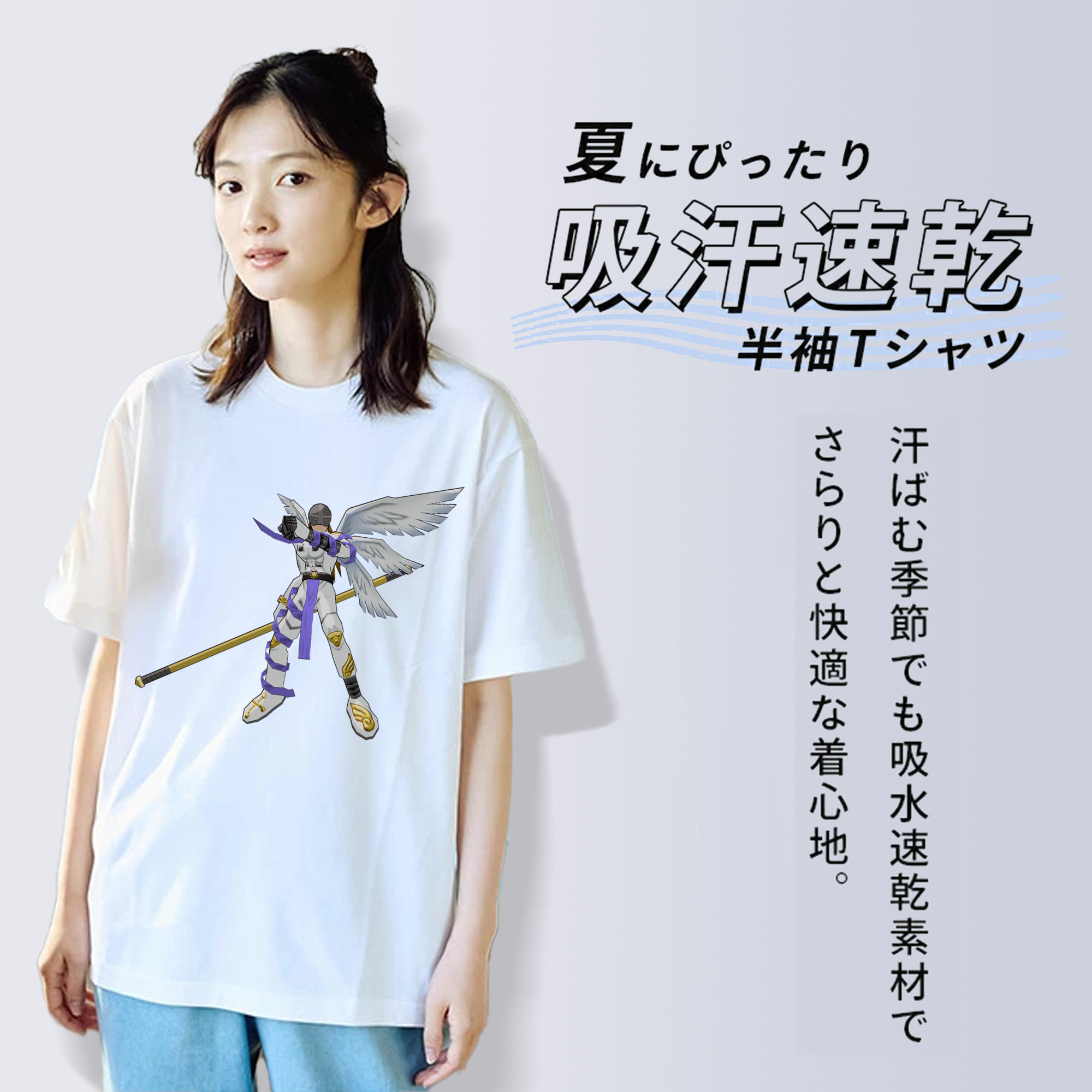 Digimon デジタルモンスター/デジモン レディースカジュアルプリントTシャツ（綿100％）