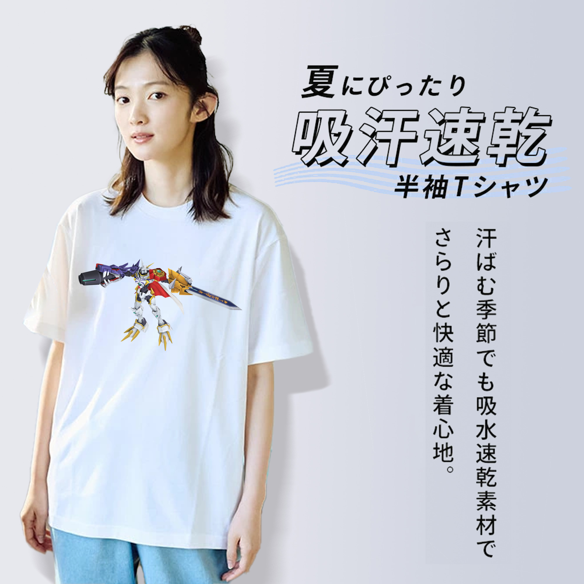 Digimon デジタルモンスター/デジモン レディースカジュアルプリントTシャツ（綿100％）