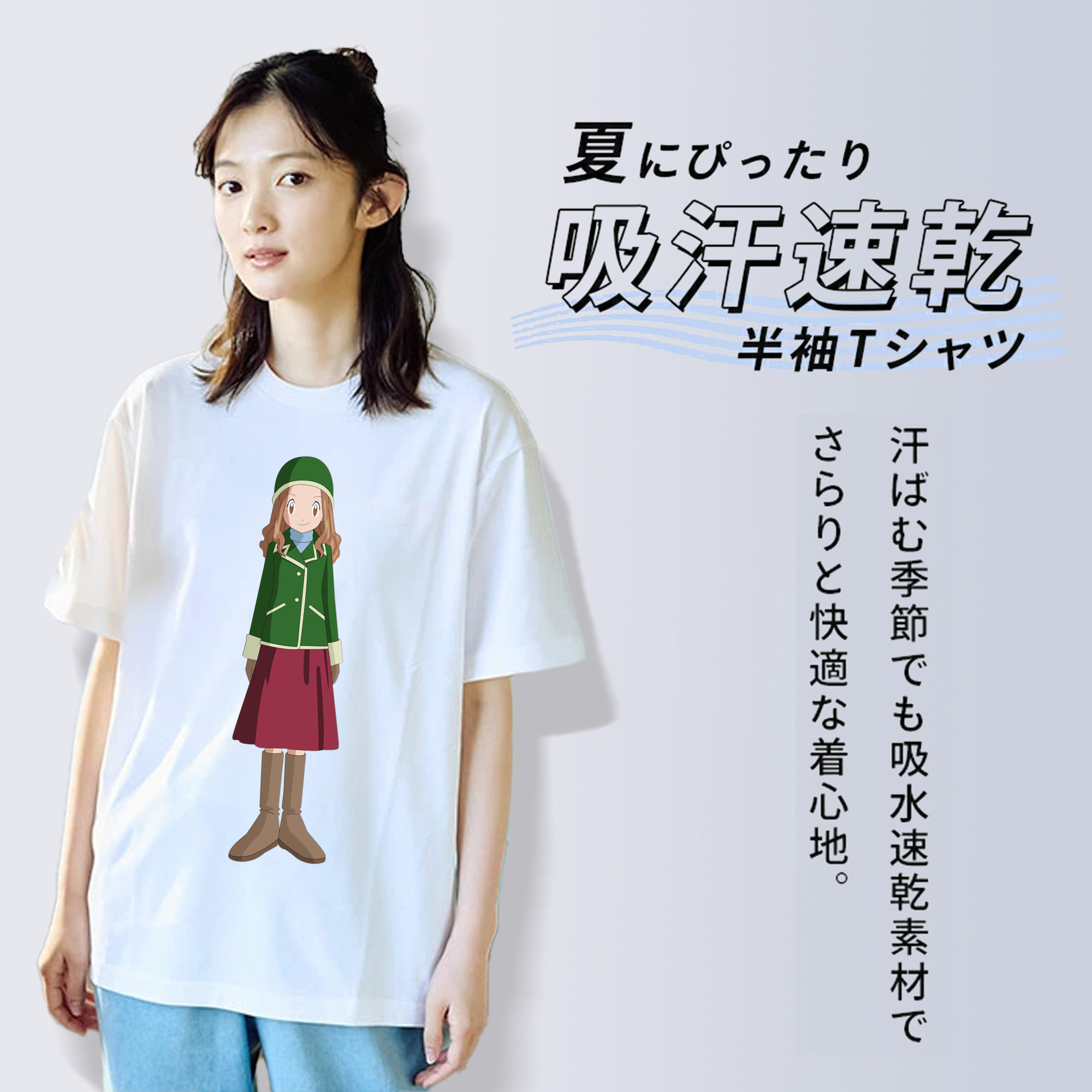 Digimon デジタルモンスター/デジモン レディースカジュアルプリントTシャツ（綿100％）