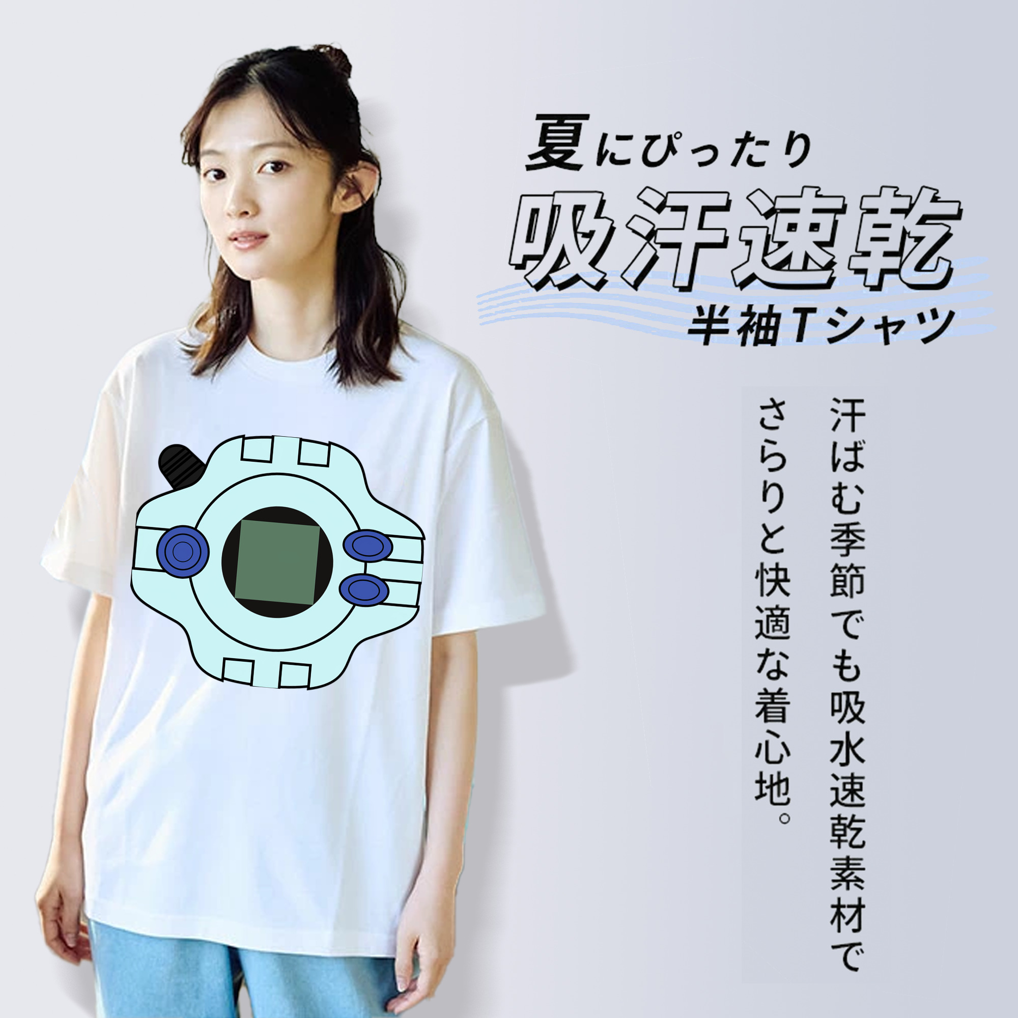 Digimon デジタルモンスター/デジモン レディースカジュアルプリントTシャツ（綿100％）