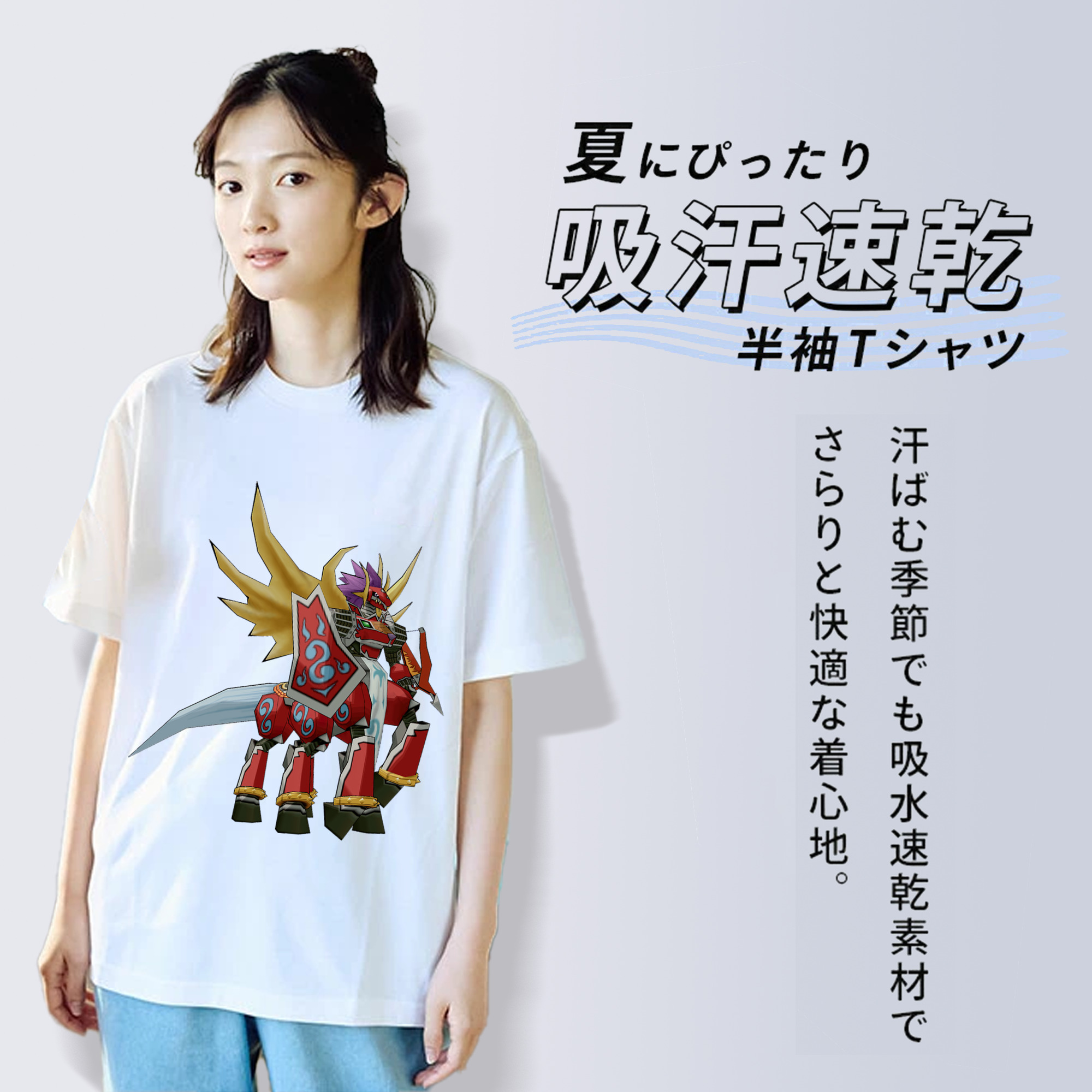 Digimon デジタルモンスター/デジモン レディースカジュアルプリントTシャツ（綿100％）
