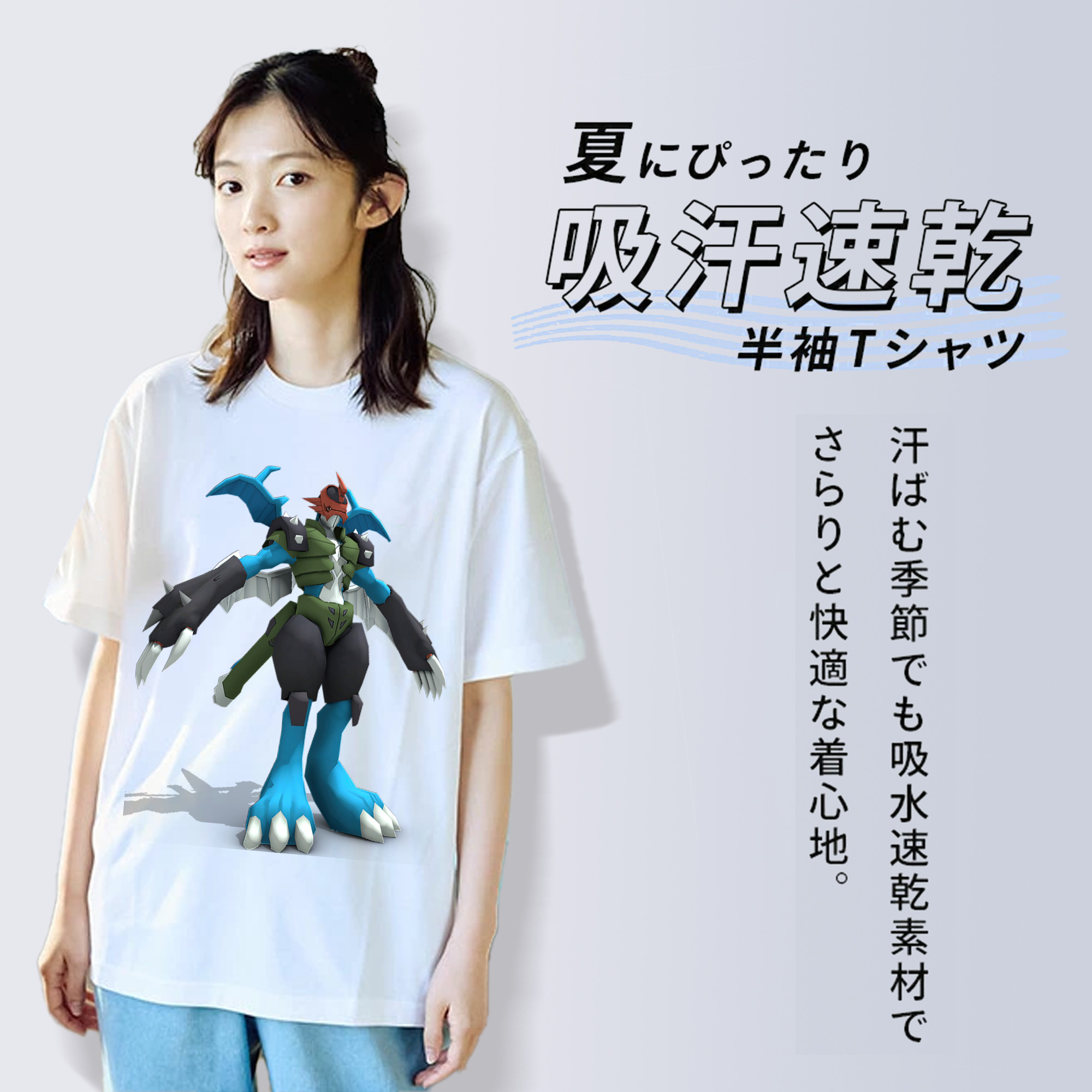 Digimon デジタルモンスター/デジモン レディースカジュアルプリントTシャツ（綿100％）