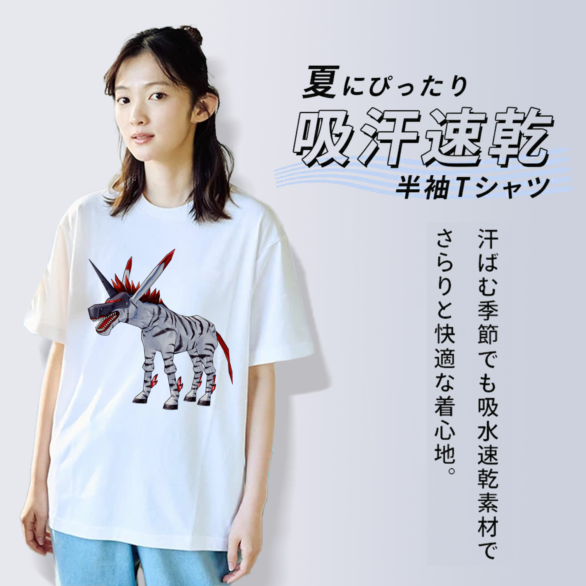 Digimon デジタルモンスター/デジモン レディースカジュアルプリントTシャツ（綿100％）