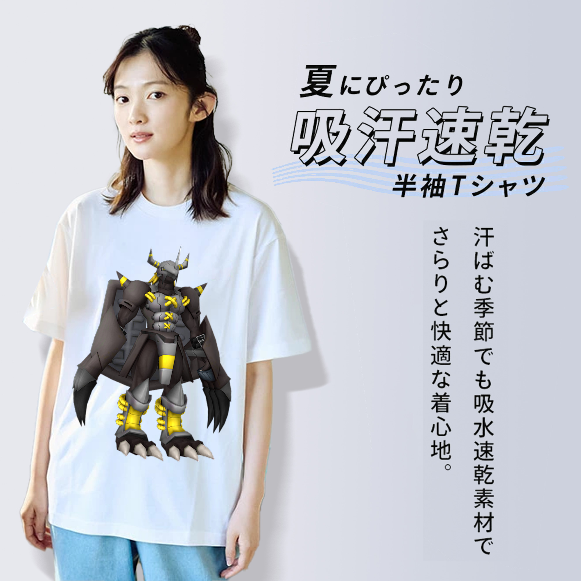 Digimon デジタルモンスター/デジモン レディースカジュアルプリントTシャツ（綿100％）