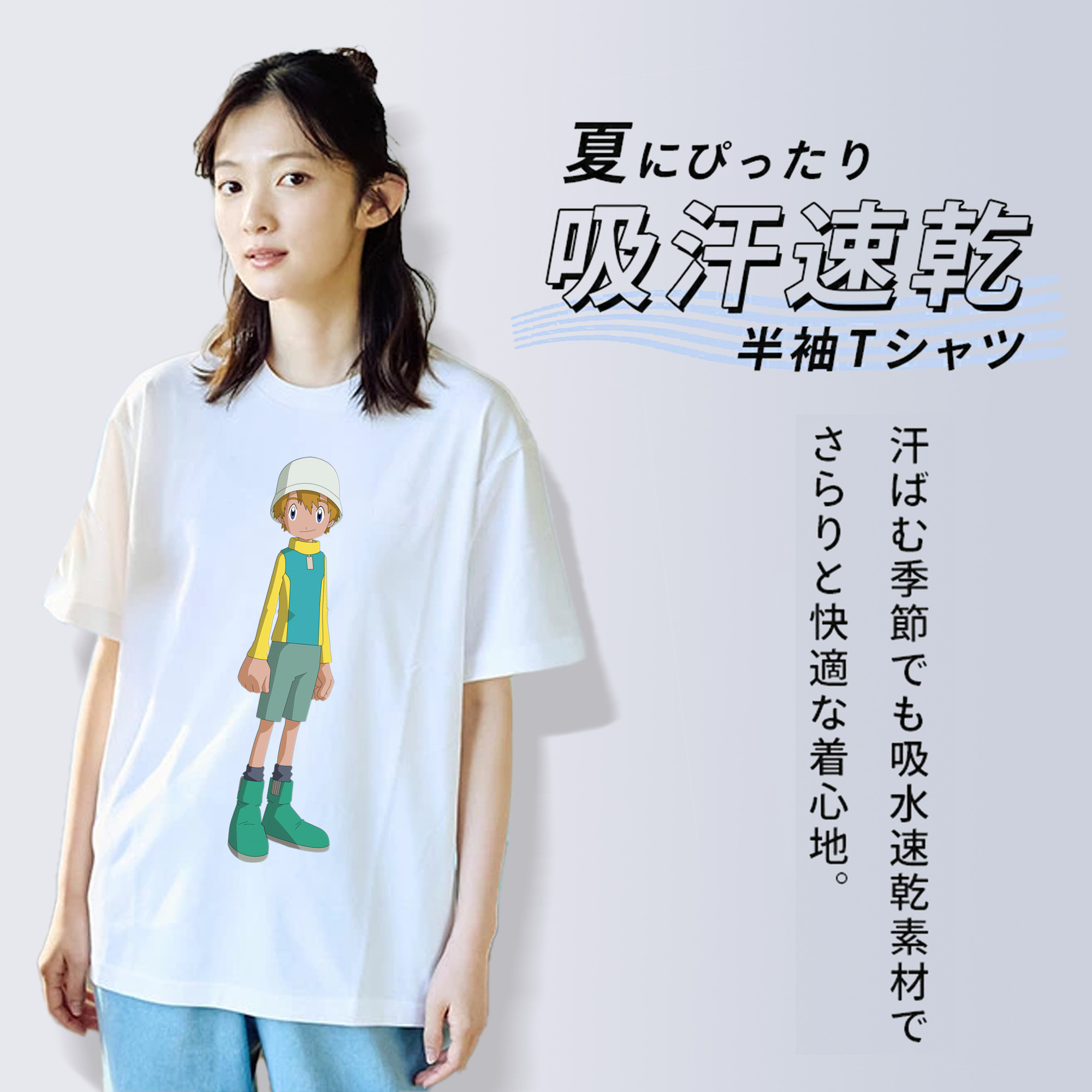 Digimon デジタルモンスター/デジモン レディースカジュアルプリントTシャツ（綿100％）