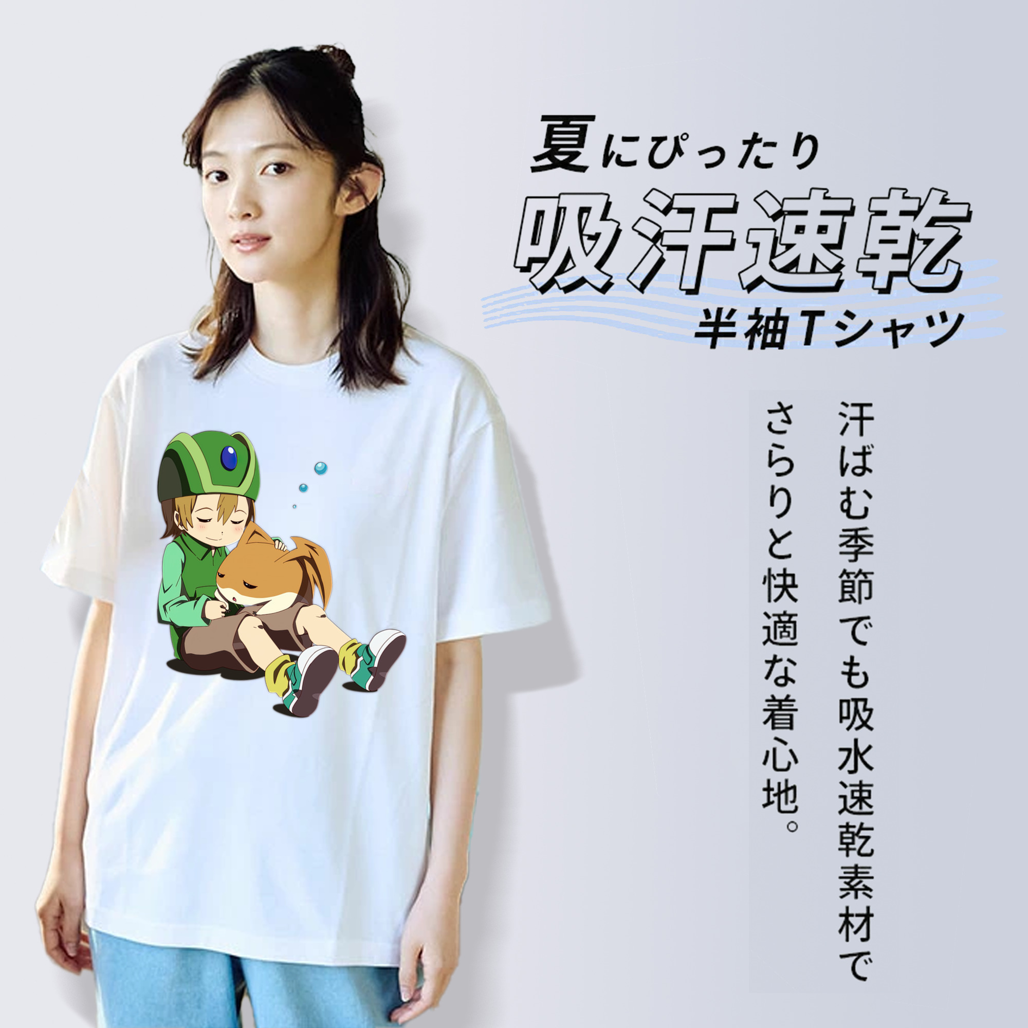 Digimon デジタルモンスター/デジモン レディースカジュアルプリントTシャツ（綿100％）