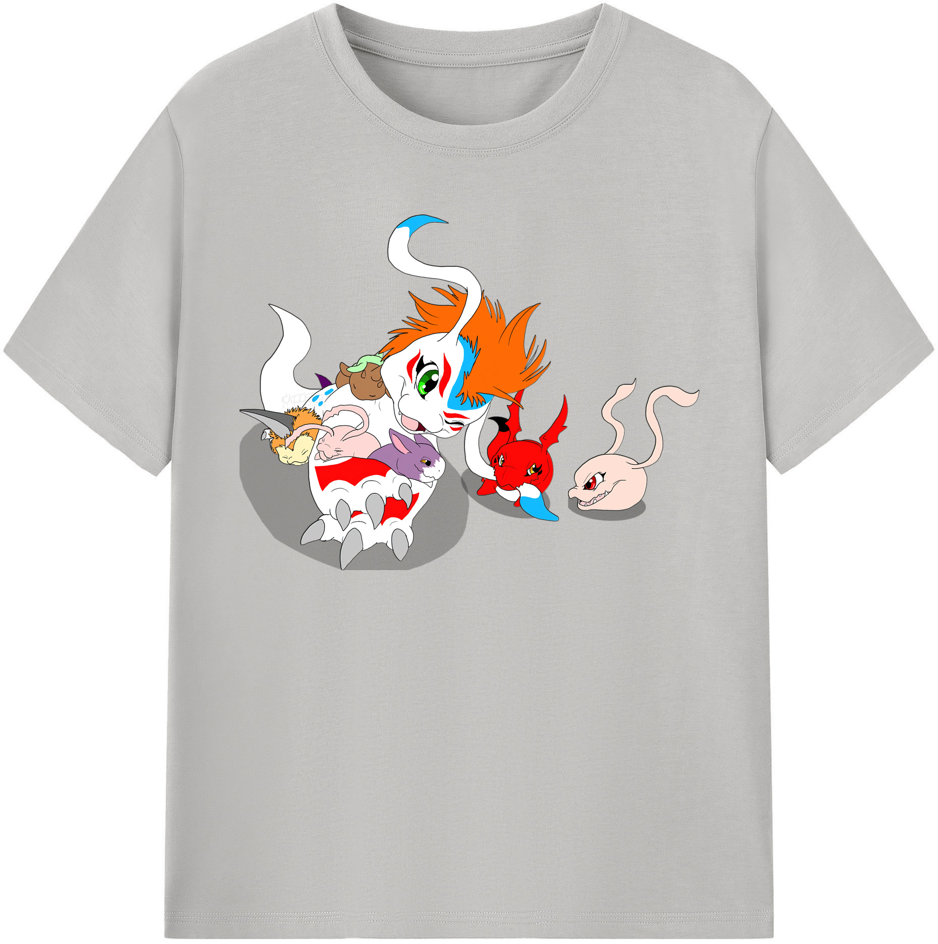 （画像用） Digimon デジタルモンスター/デジモン レディースカジュアルプリントTシャツ（綿100％）